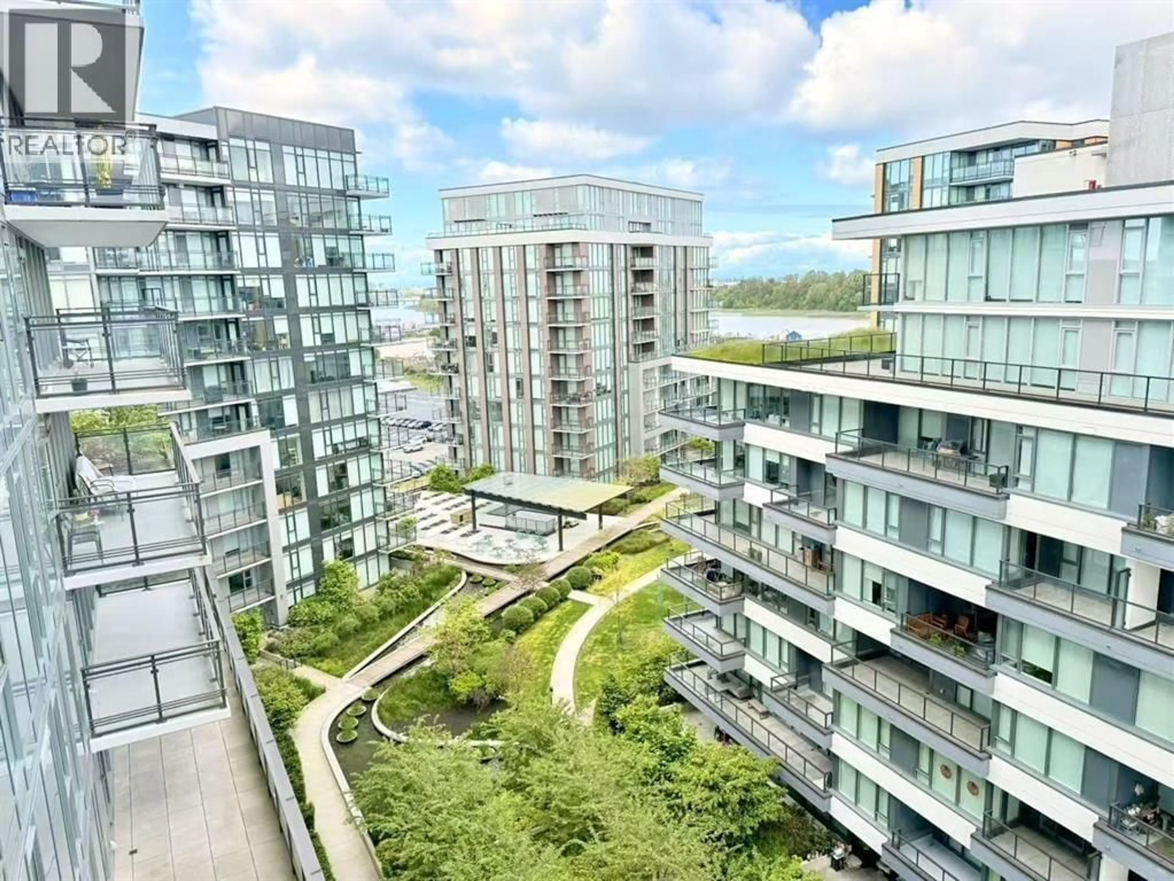 A pic from outside/outdoor area/front of a property/back of a property/a pic from drone, city buildings view from balcony for 1305 - 3331 NO. 3 ROAD, Richmond British Columbia V6X2B6
