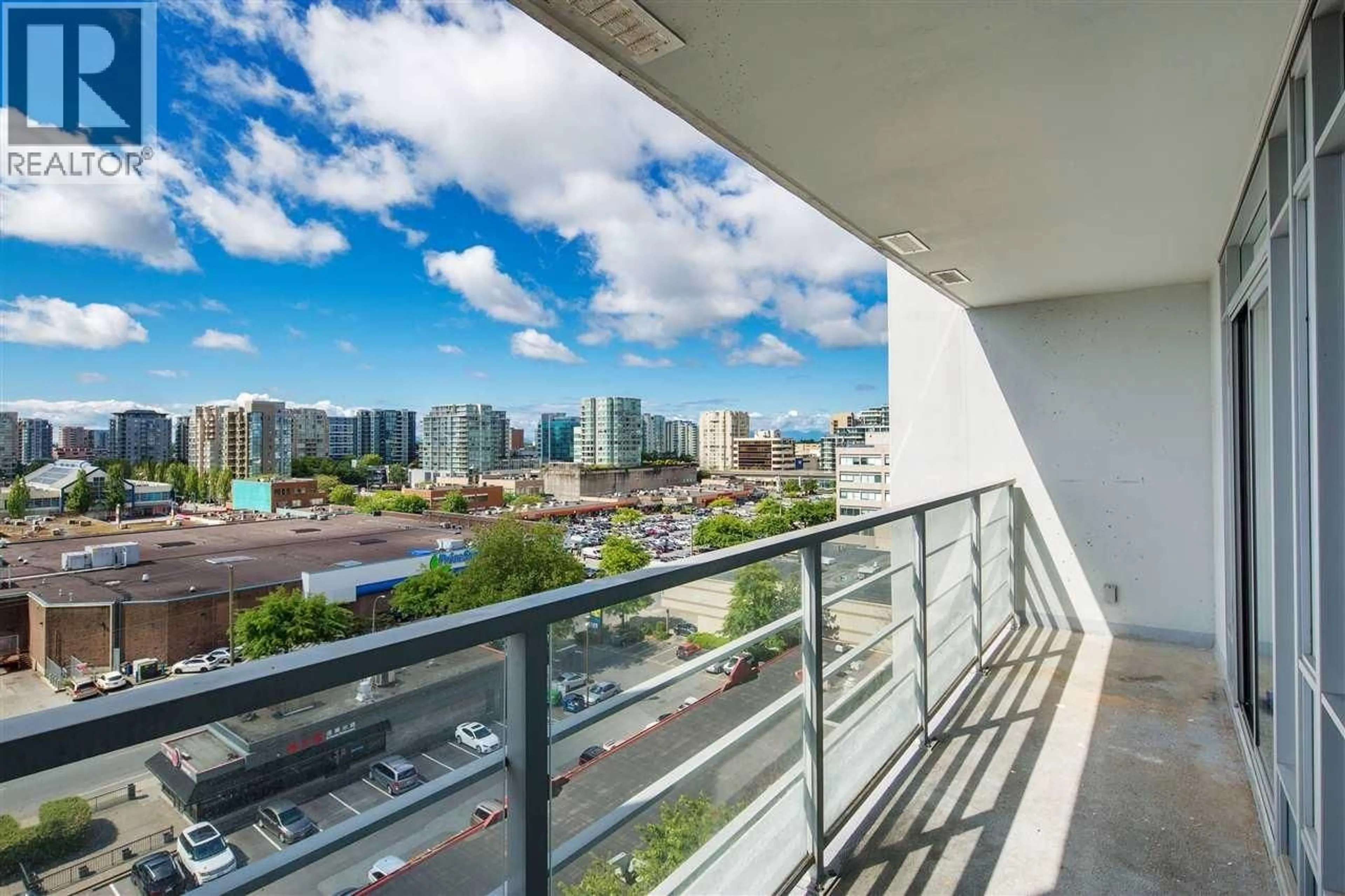 Balcony in the apartment, city buildings view from balcony for 1506 - 8288 LANSDOWNE ROAD, Richmond British Columbia V6X0B3