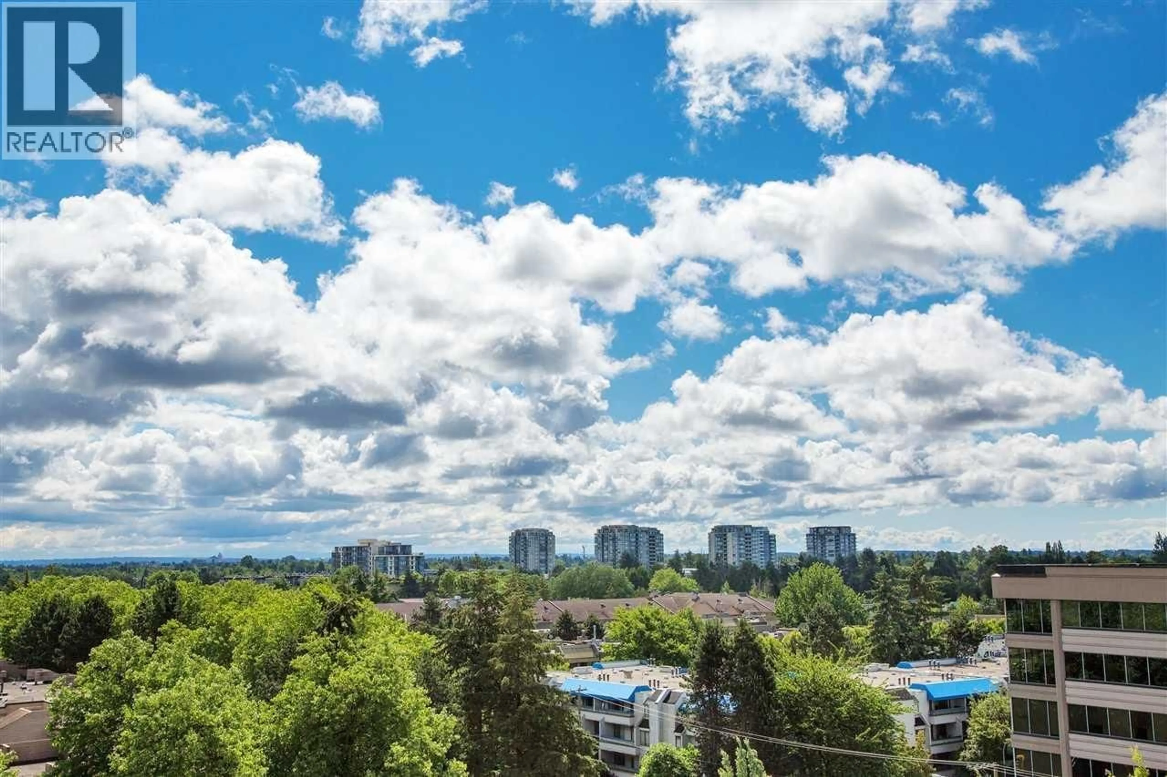 A pic from outside/outdoor area/front of a property/back of a property/a pic from drone, city buildings view from balcony for 1506 - 8288 LANSDOWNE ROAD, Richmond British Columbia V6X0B3