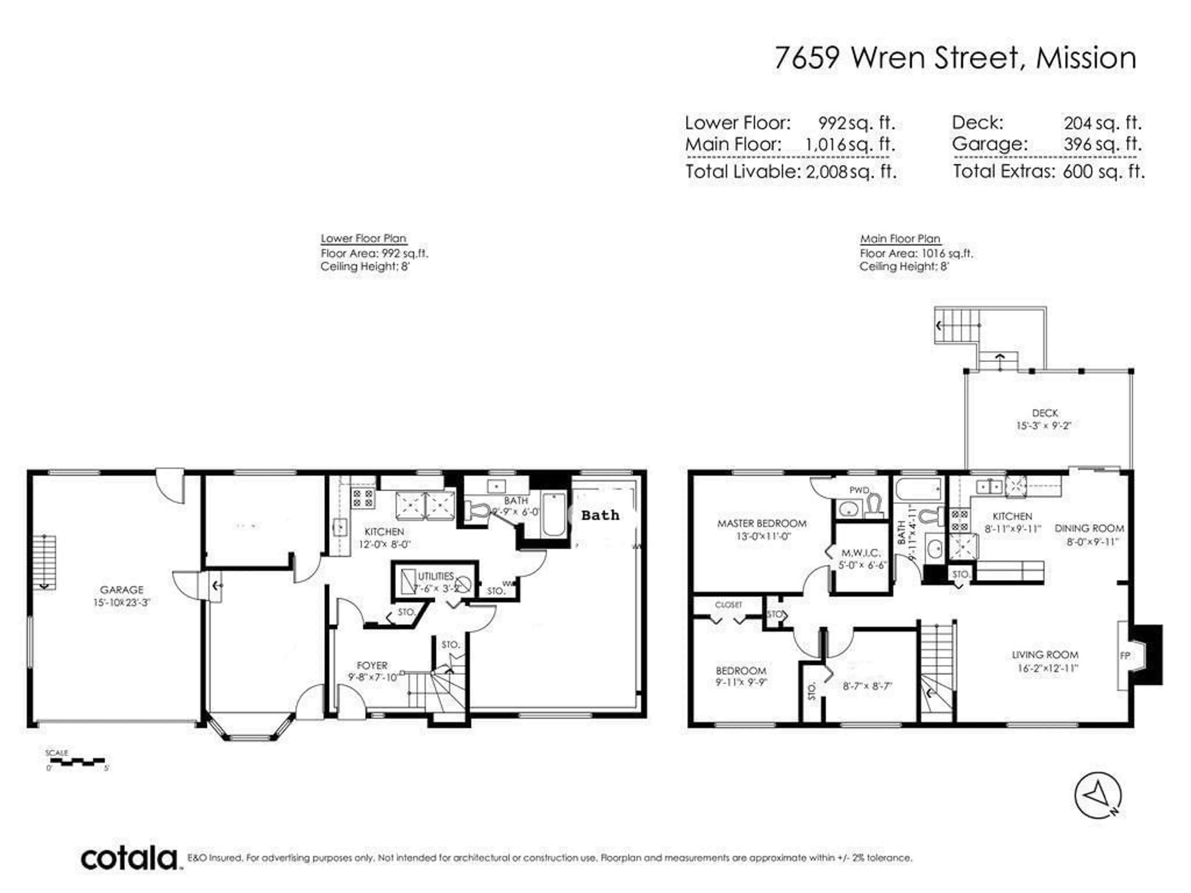 Floor plan for 7659 WREN, Mission British Columbia V2V3C2