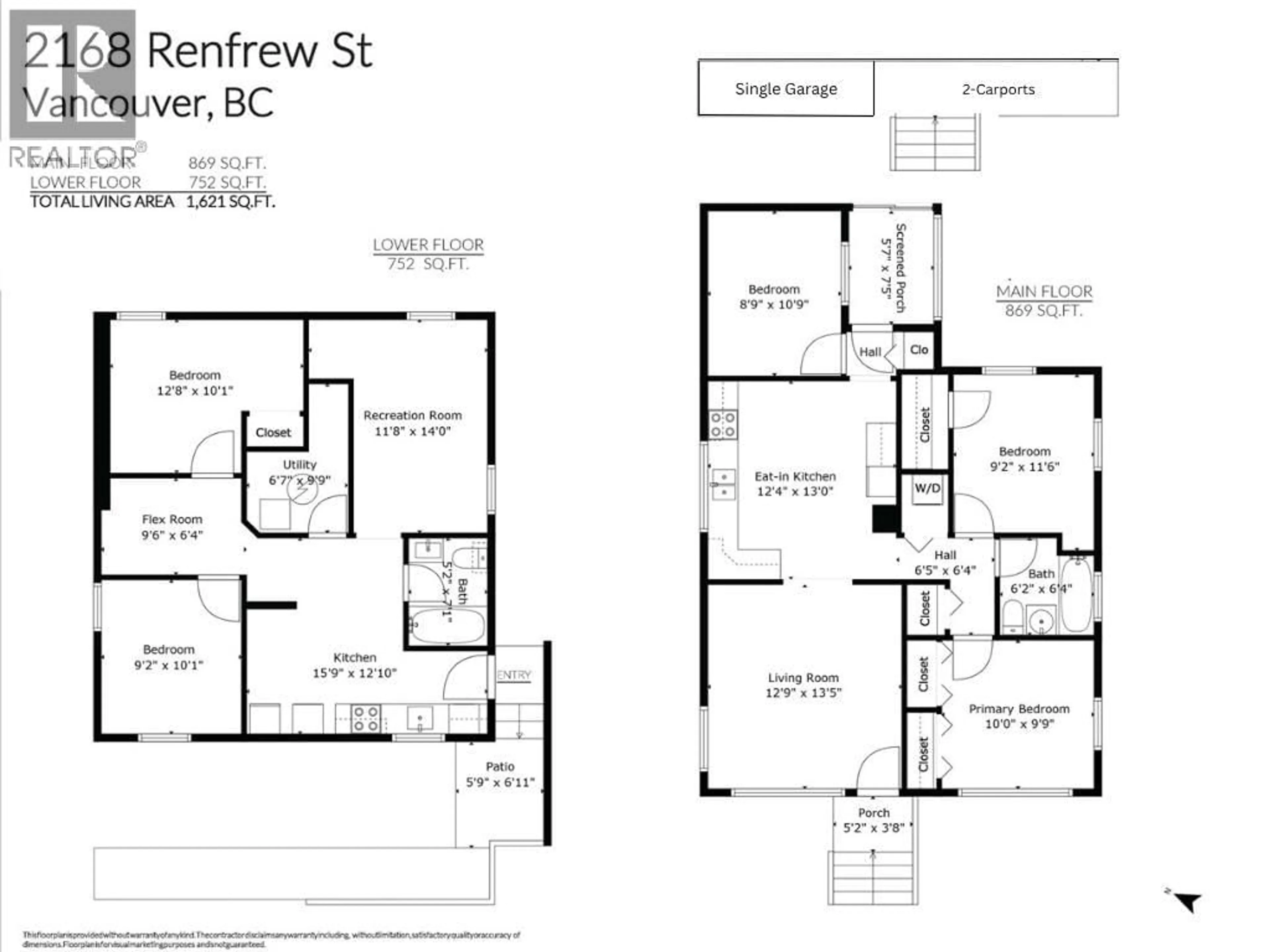 Floor plan for 2168 RENFREW STREET, Vancouver British Columbia V5M3J5