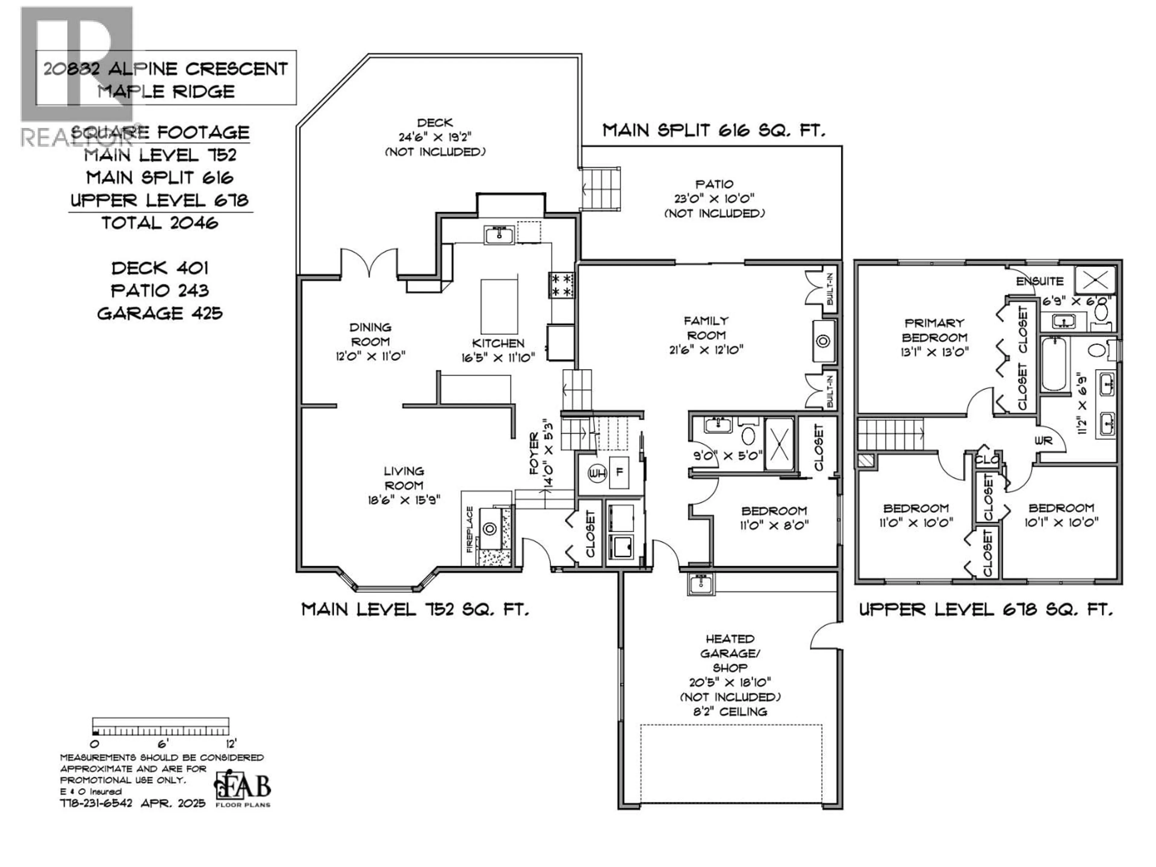 Floor plan for 20882 ALPINE CRESCENT, Maple Ridge British Columbia V4R2M3