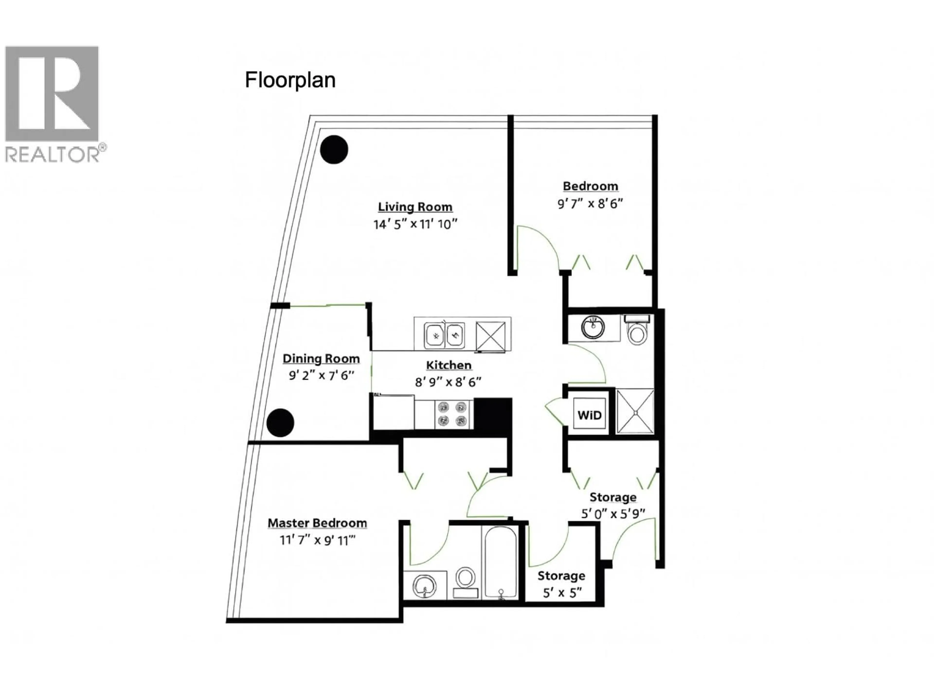 Floor plan for 2910 - 610 GRANVILLE STREET, Vancouver British Columbia V6C3T3