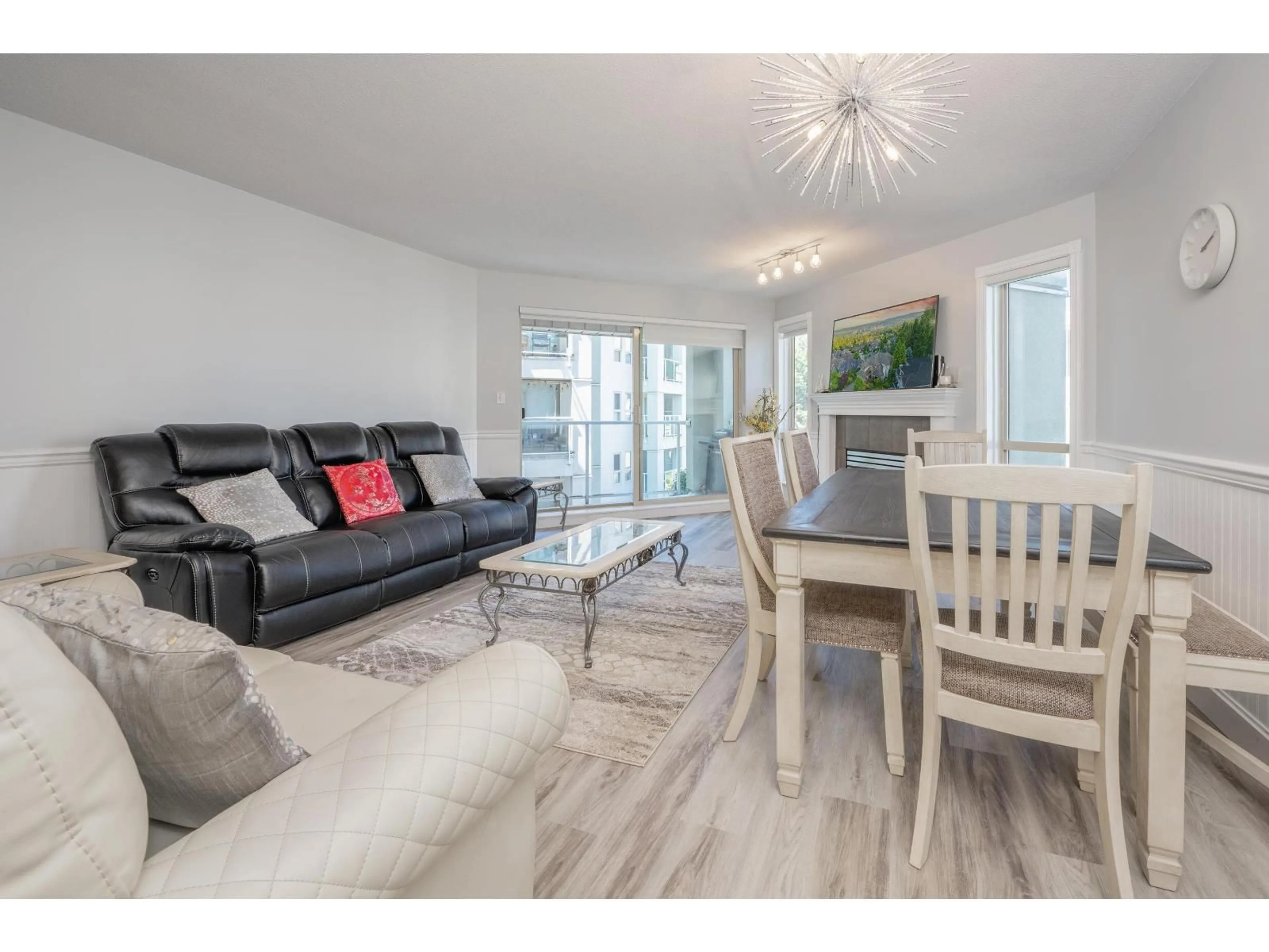Living room with furniture, wood/laminate floor for 303 - 2575 WARE, Abbotsford British Columbia V2S3E2
