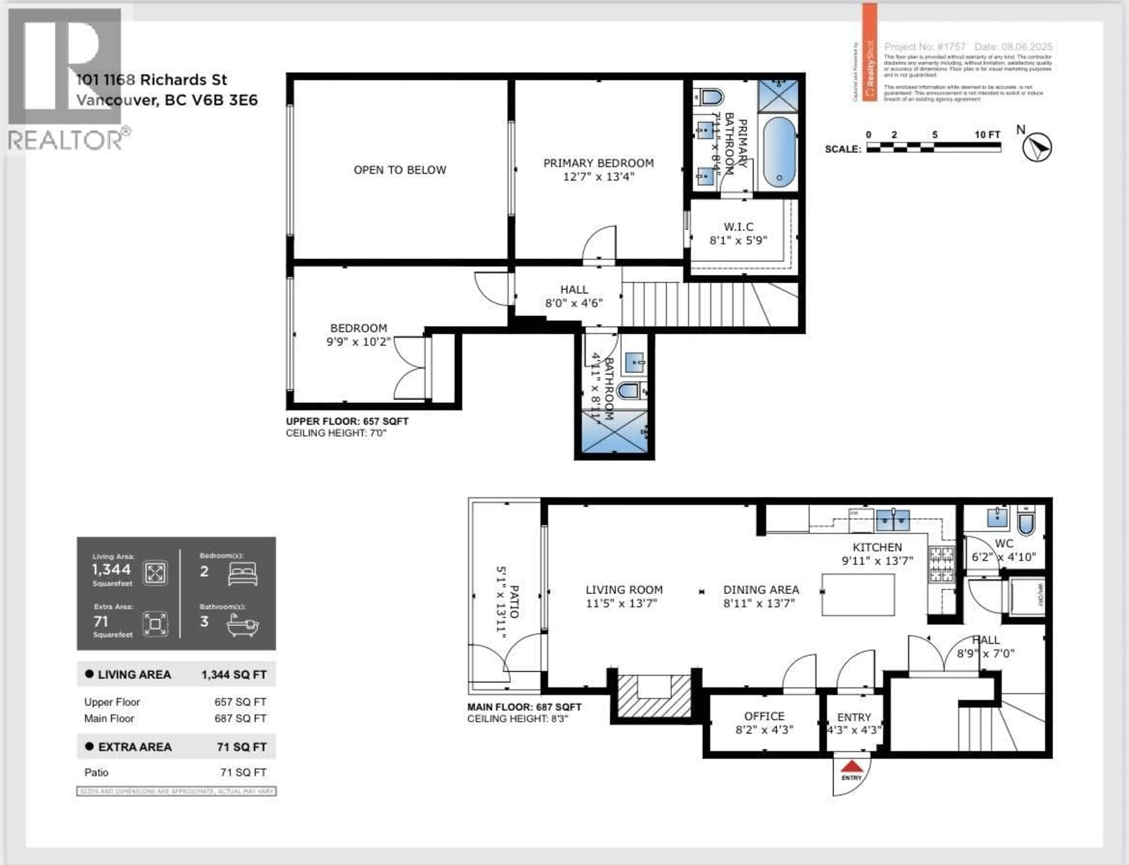 Floor plan for 101 - 1168 RICHARDS STREET, Vancouver British Columbia V6B3E6