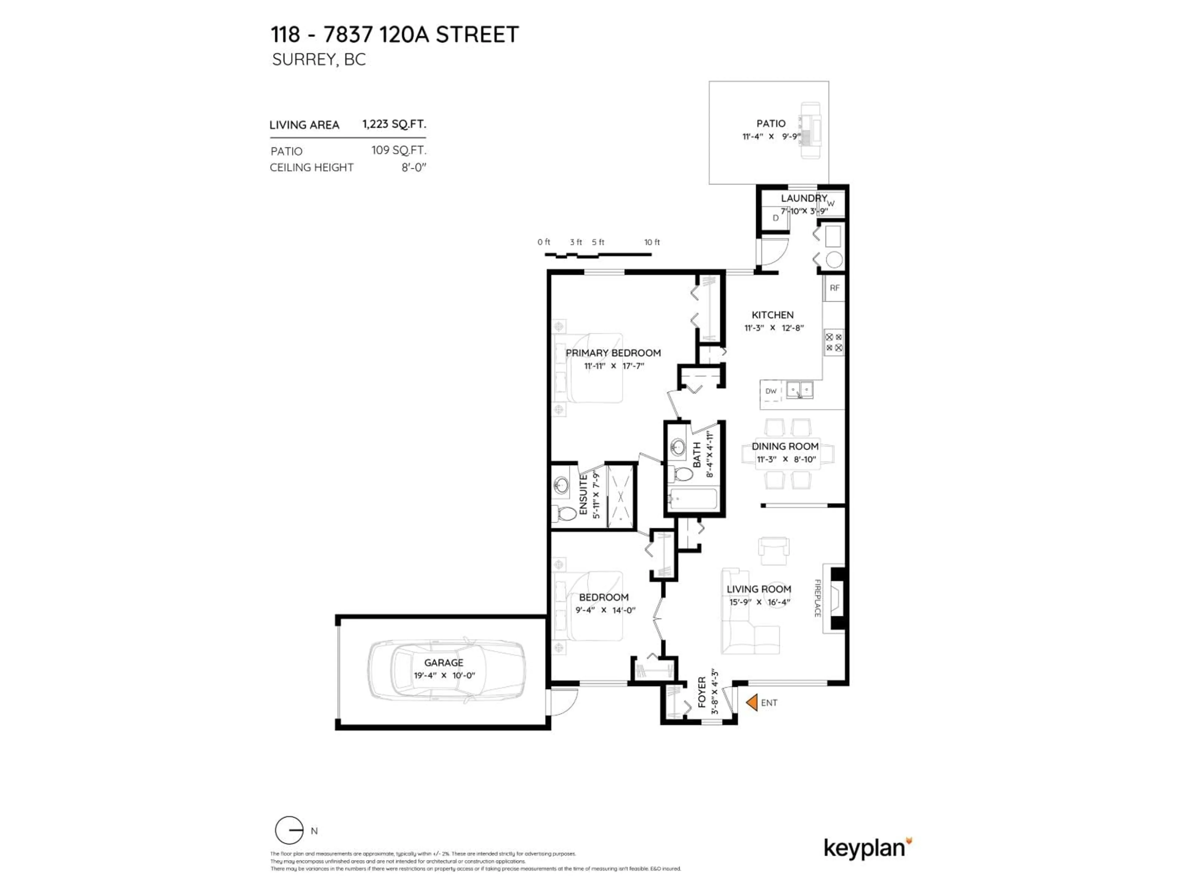 Floor plan for 118 - 7837 120A, Surrey British Columbia V3W0W9