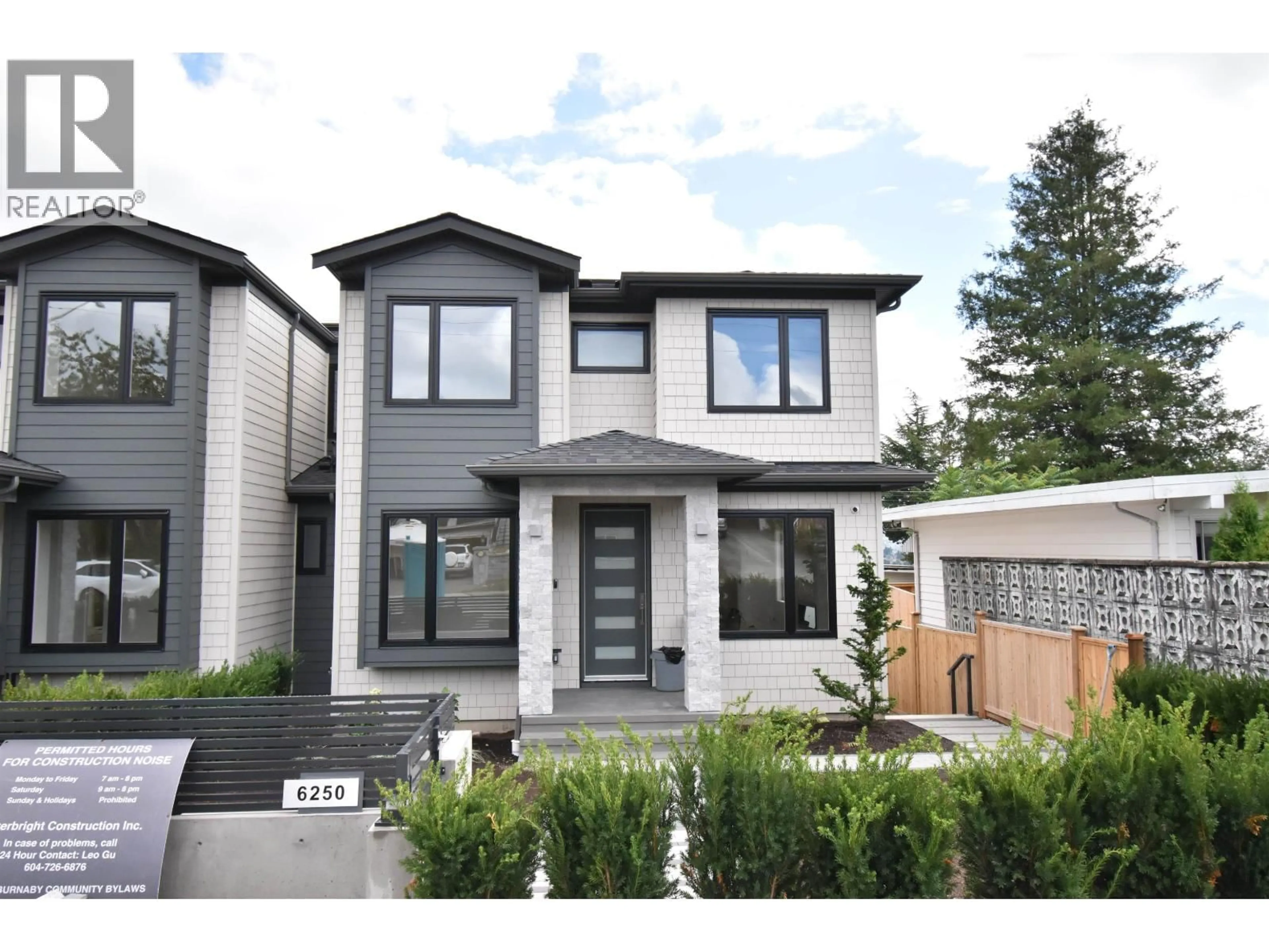 Home with vinyl exterior material, street for 6250 KITCHENER STREET, Burnaby British Columbia V5B2J4