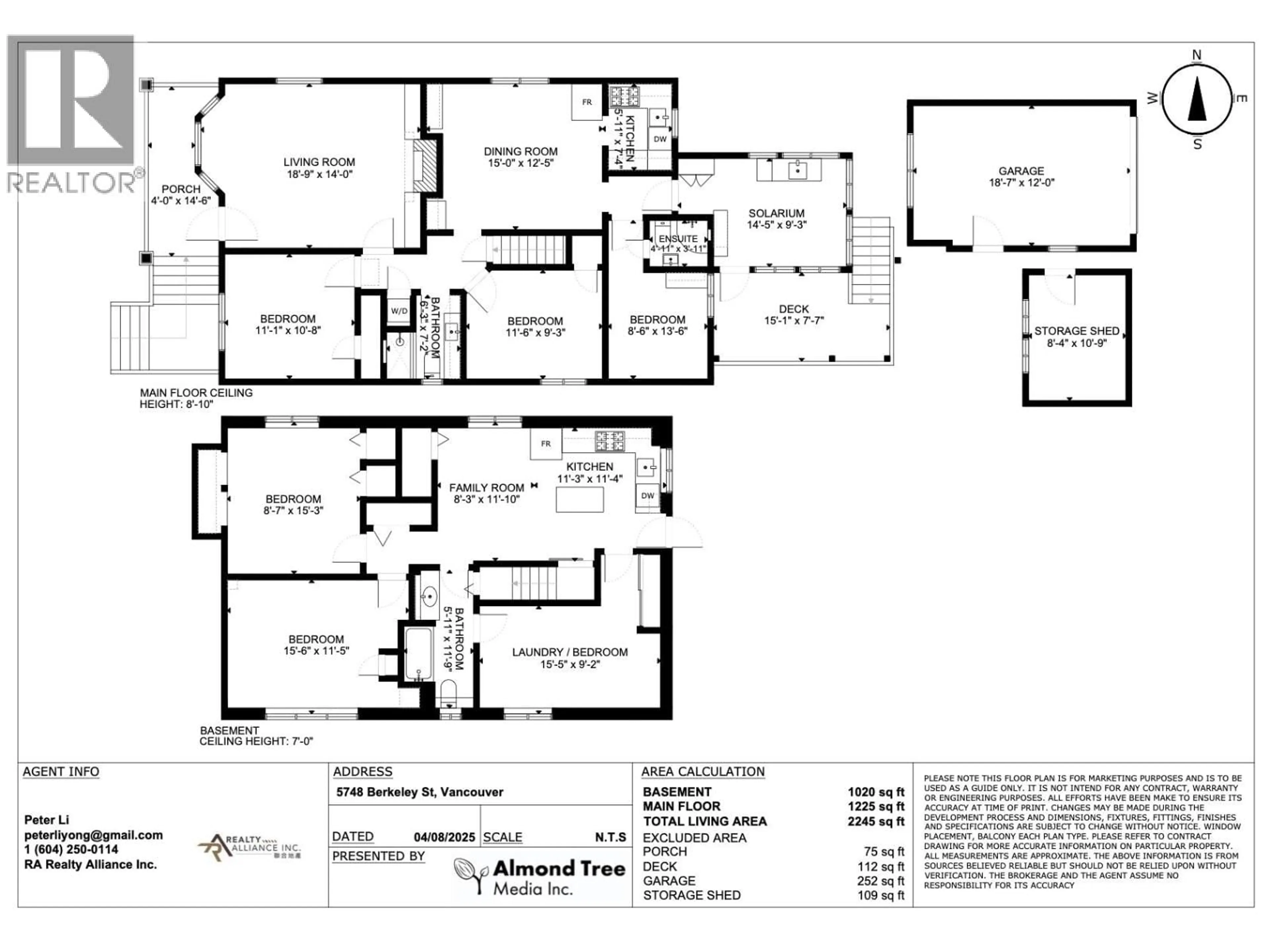 Floor plan for 5748 BERKELEY STREET, Vancouver British Columbia V5R3H2