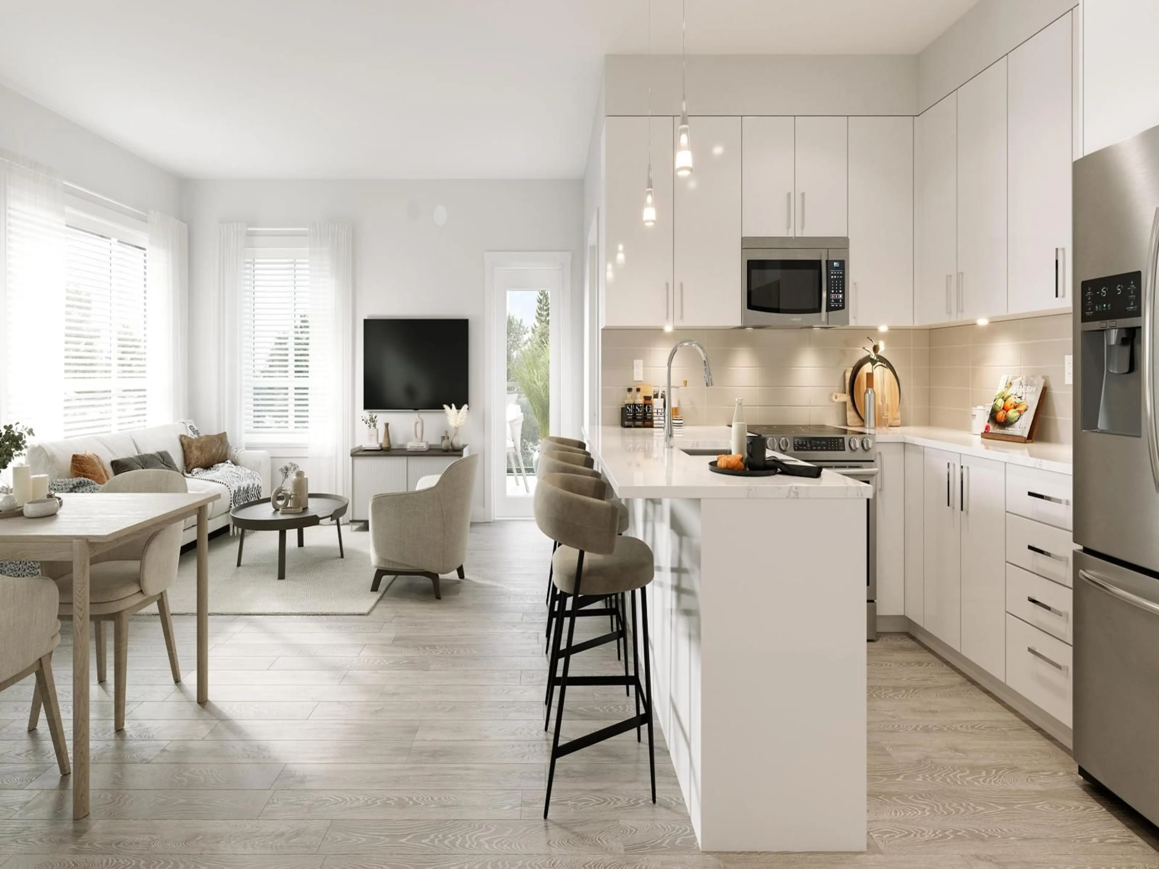 Open concept kitchen, ceramic/tile floor for 304 - 33886 PINE, Abbotsford British Columbia V2S2P3