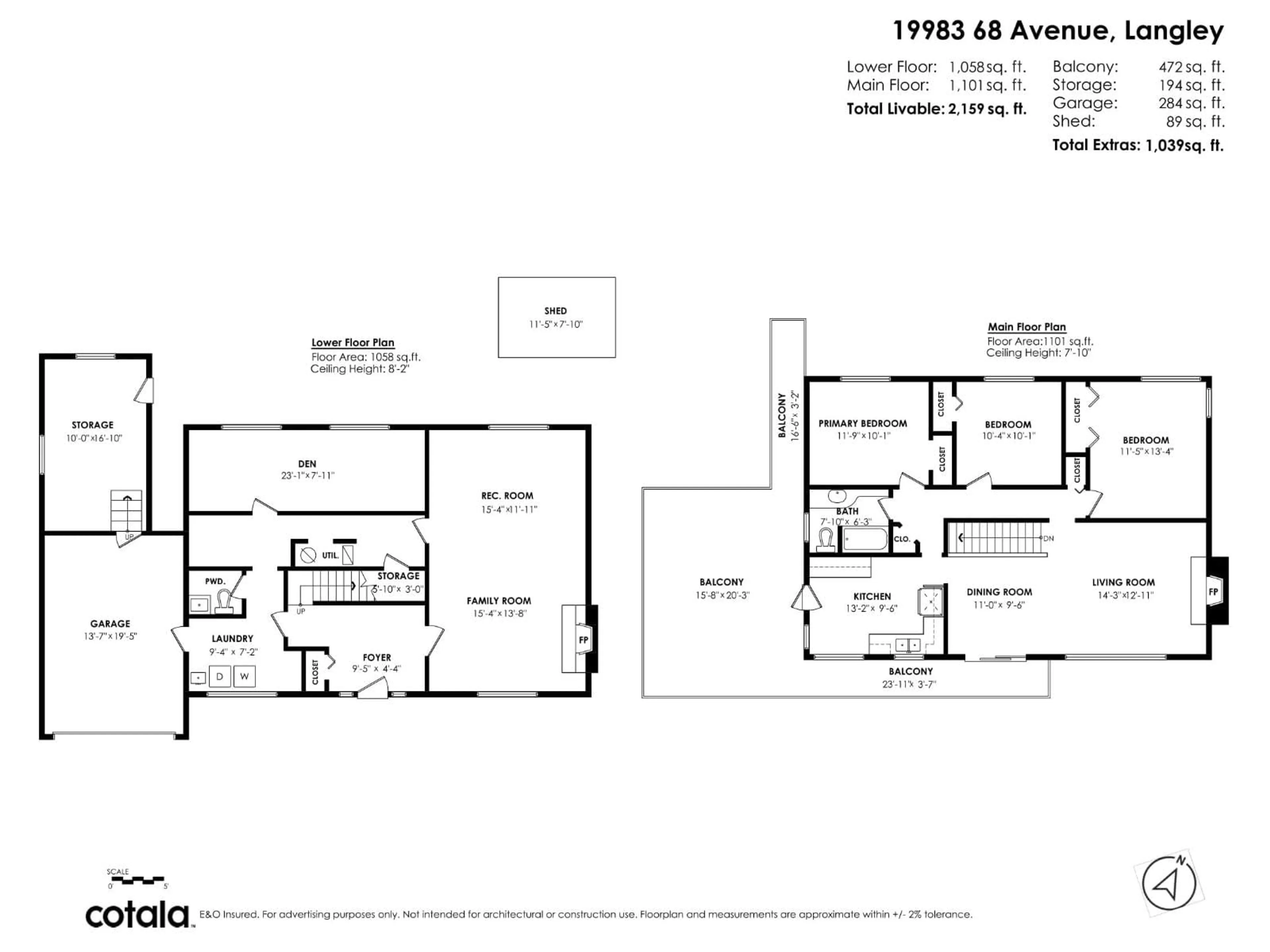Floor plan for 19983 68, Langley British Columbia V2Y2W5