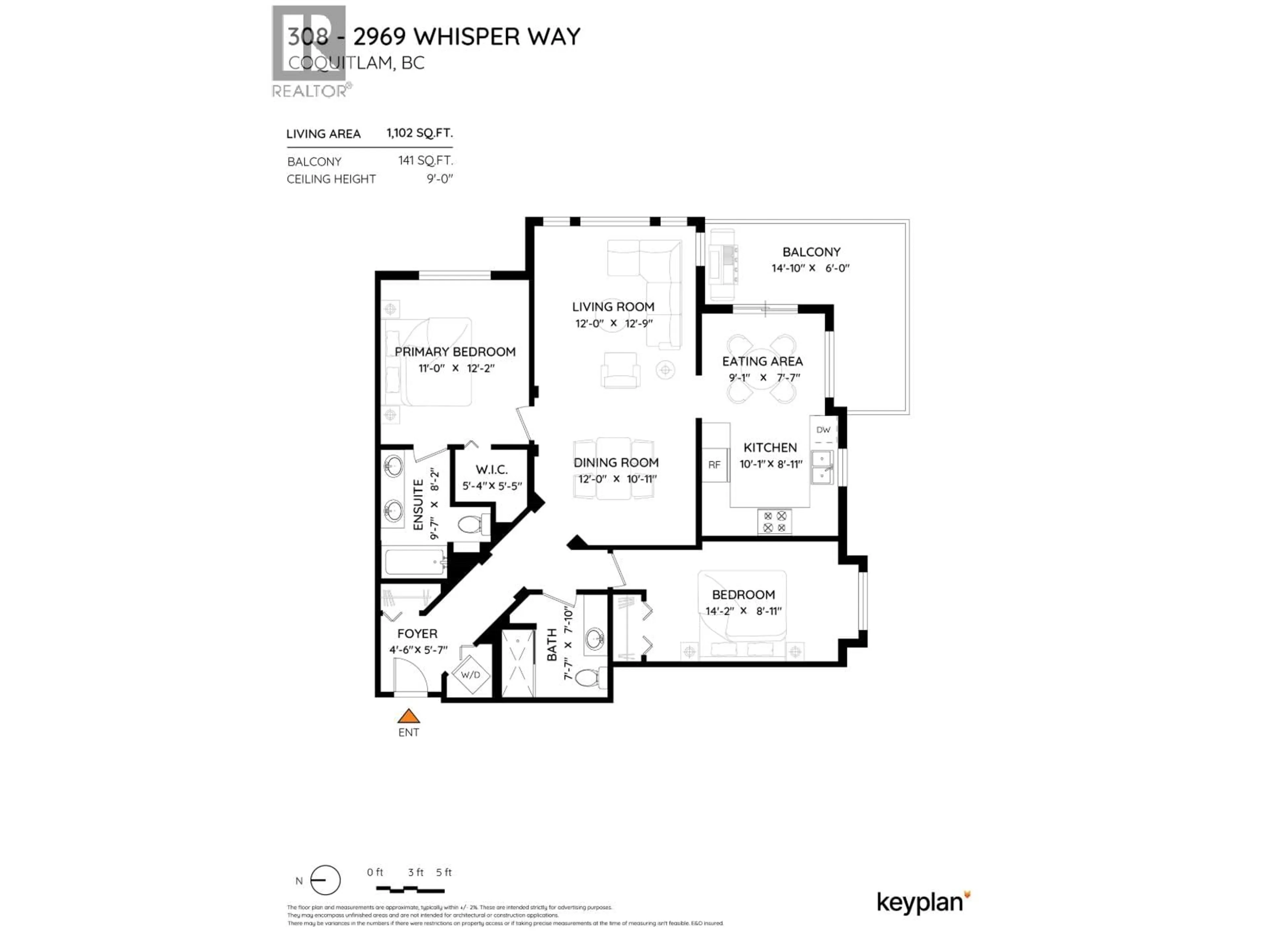 Floor plan for 308 - 2969 WHISPER WAY, Coquitlam British Columbia V3E3S8