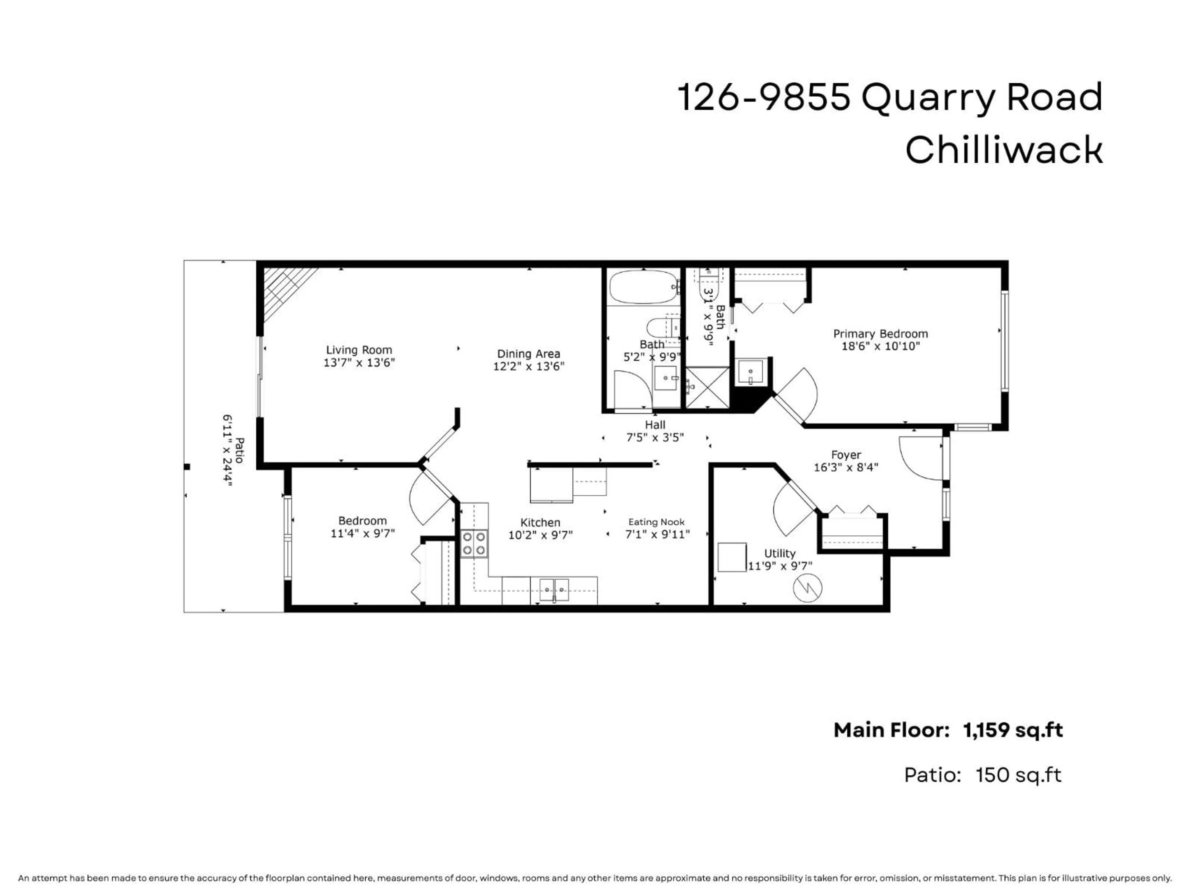 Floor plan for 126 - 9855 QUARRY ROAD, Chilliwack British Columbia V2P3M3