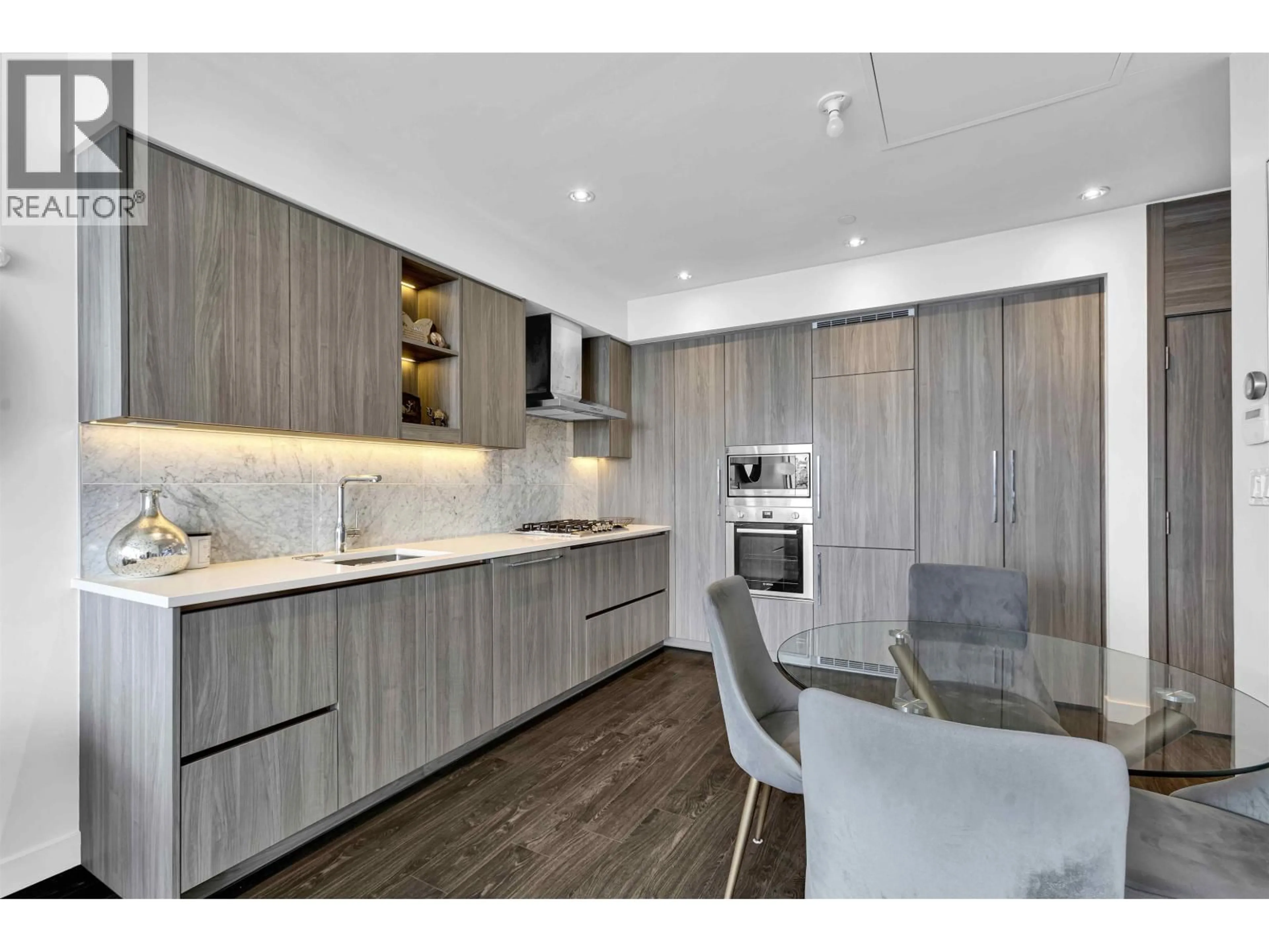 Contemporary kitchen, wood/laminate floor for 4905 - 4730 LOUGHEED HIGHWAY, Burnaby British Columbia V5C0M9