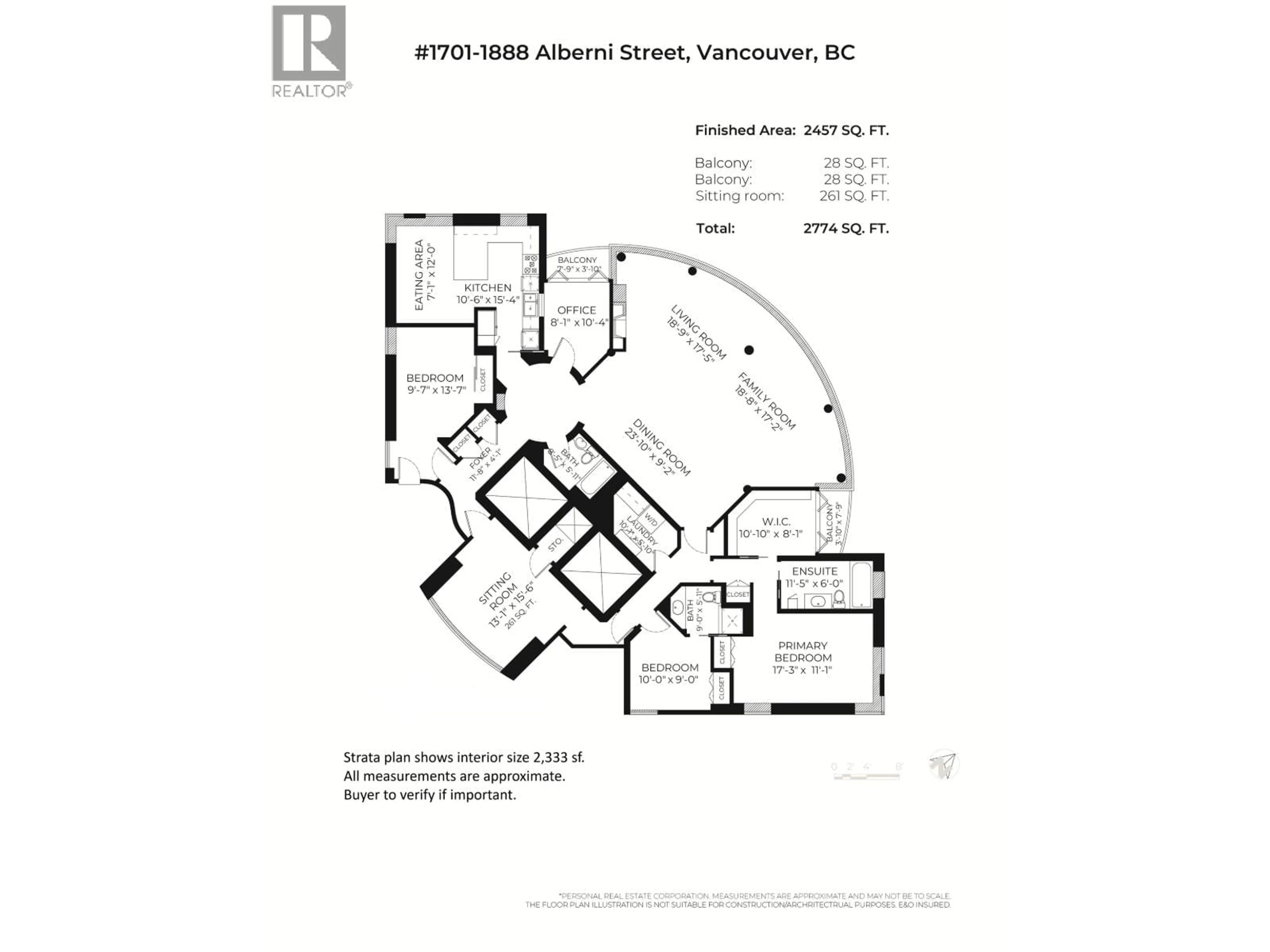 Floor plan for 1701 - 1888 ALBERNI STREET, Vancouver British Columbia V6G1B3