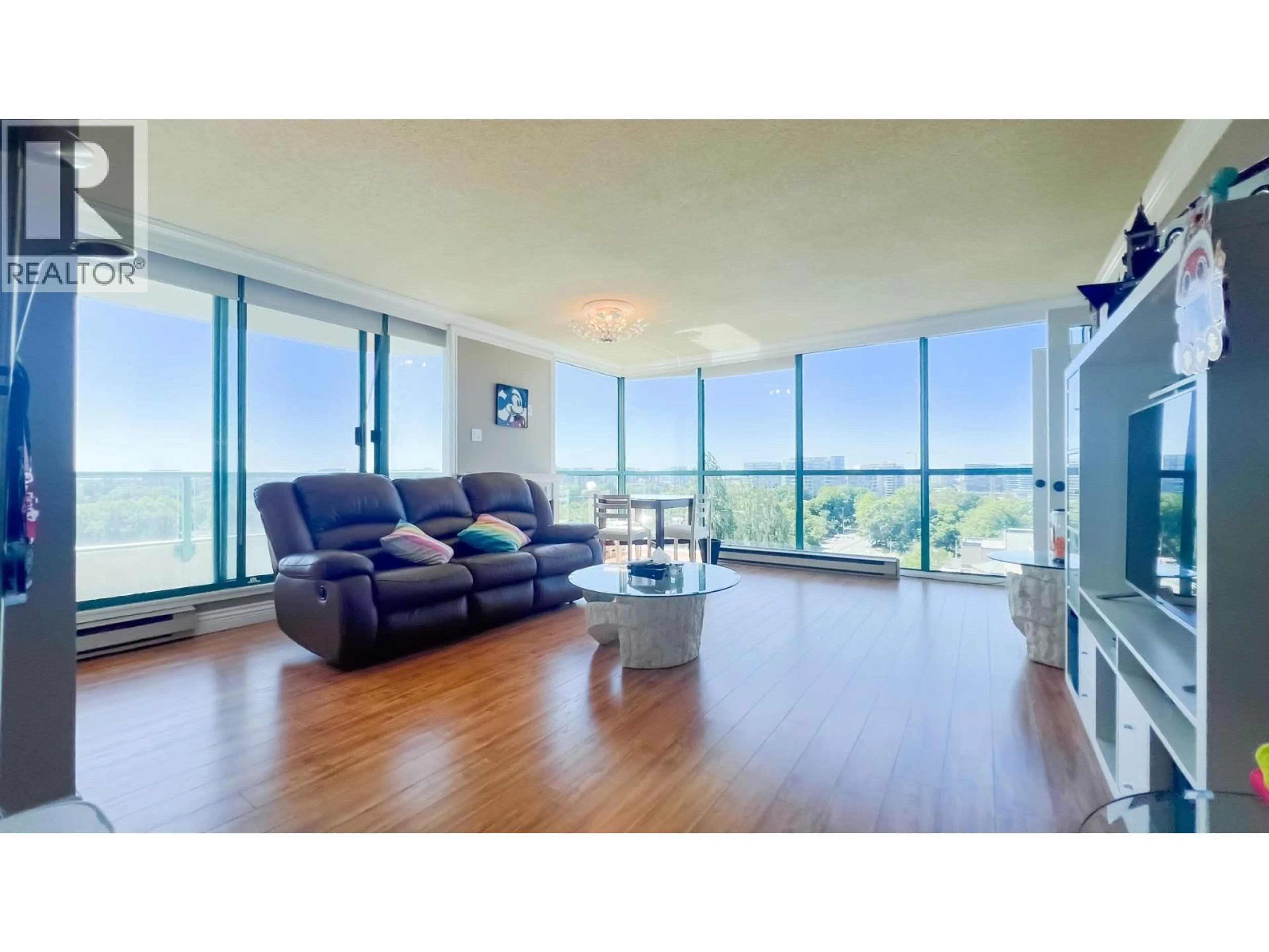 Living room with furniture, wood/laminate floor for 1206 - 8811 LANSDOWNE ROAD, Richmond British Columbia V6X3T4