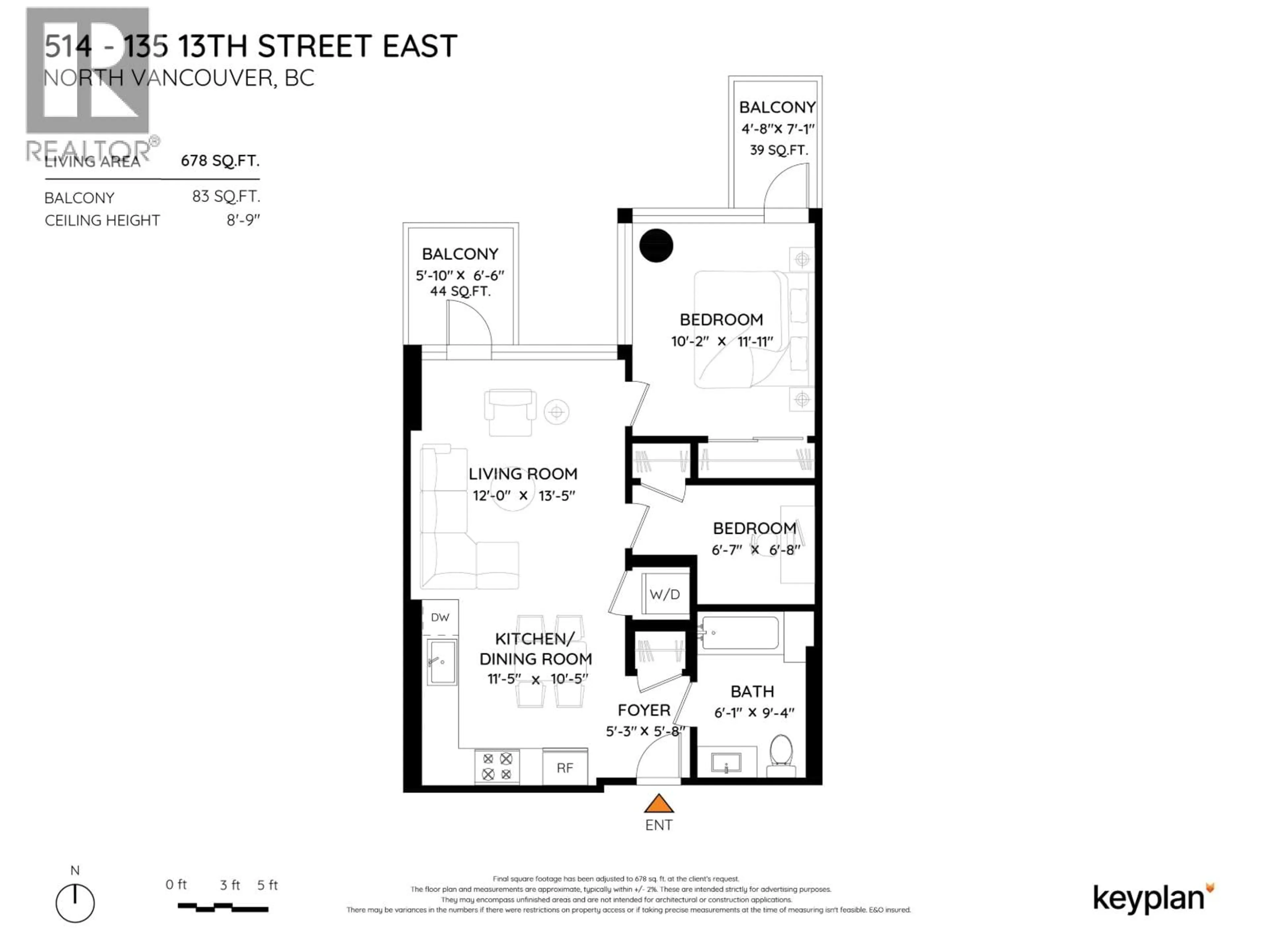 Floor plan for 514 - 135 13TH STREET, North Vancouver British Columbia V7L0J8