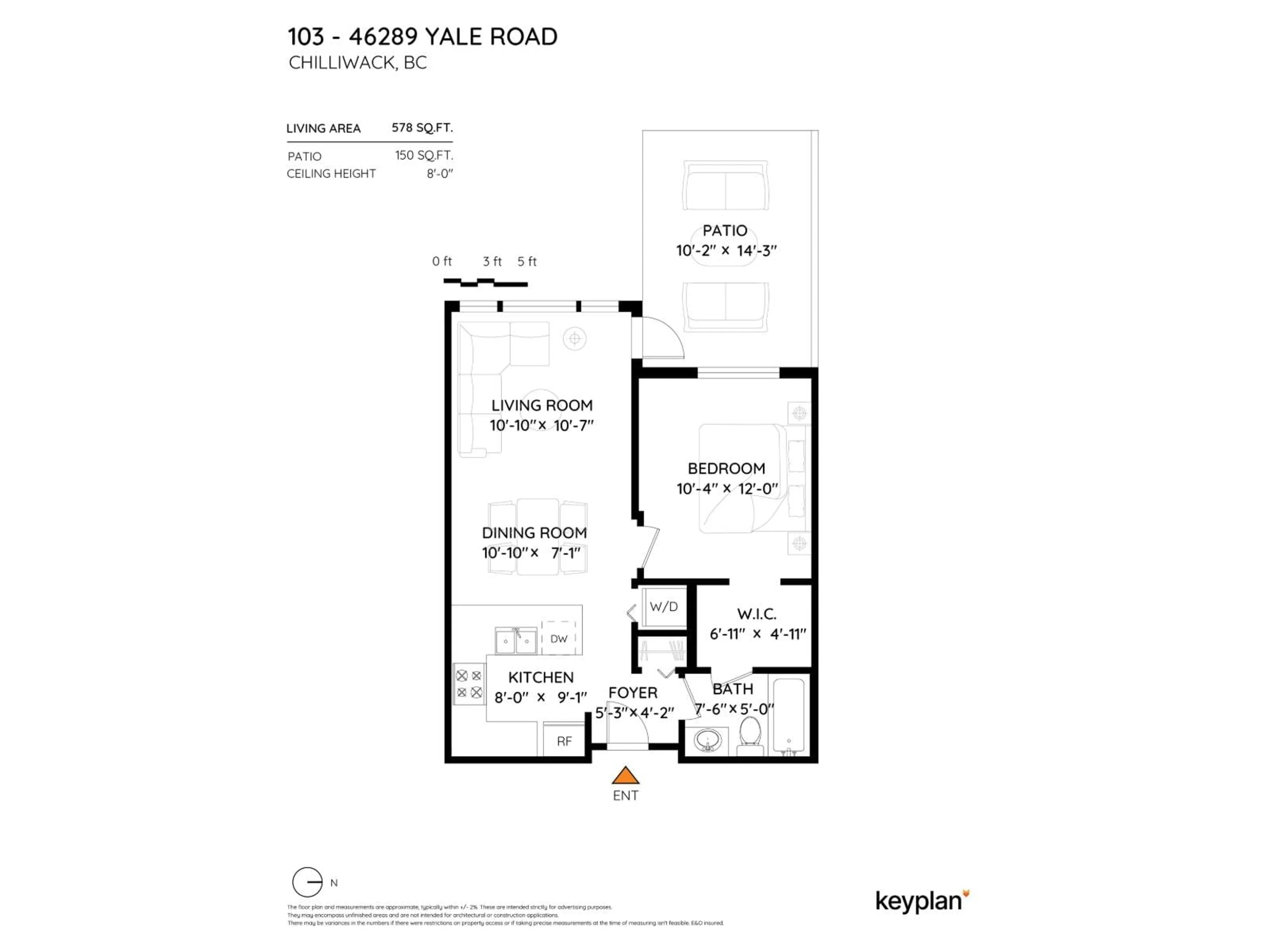 Floor plan for 103 - 46289 YALE ROAD, Chilliwack British Columbia V2P0B9