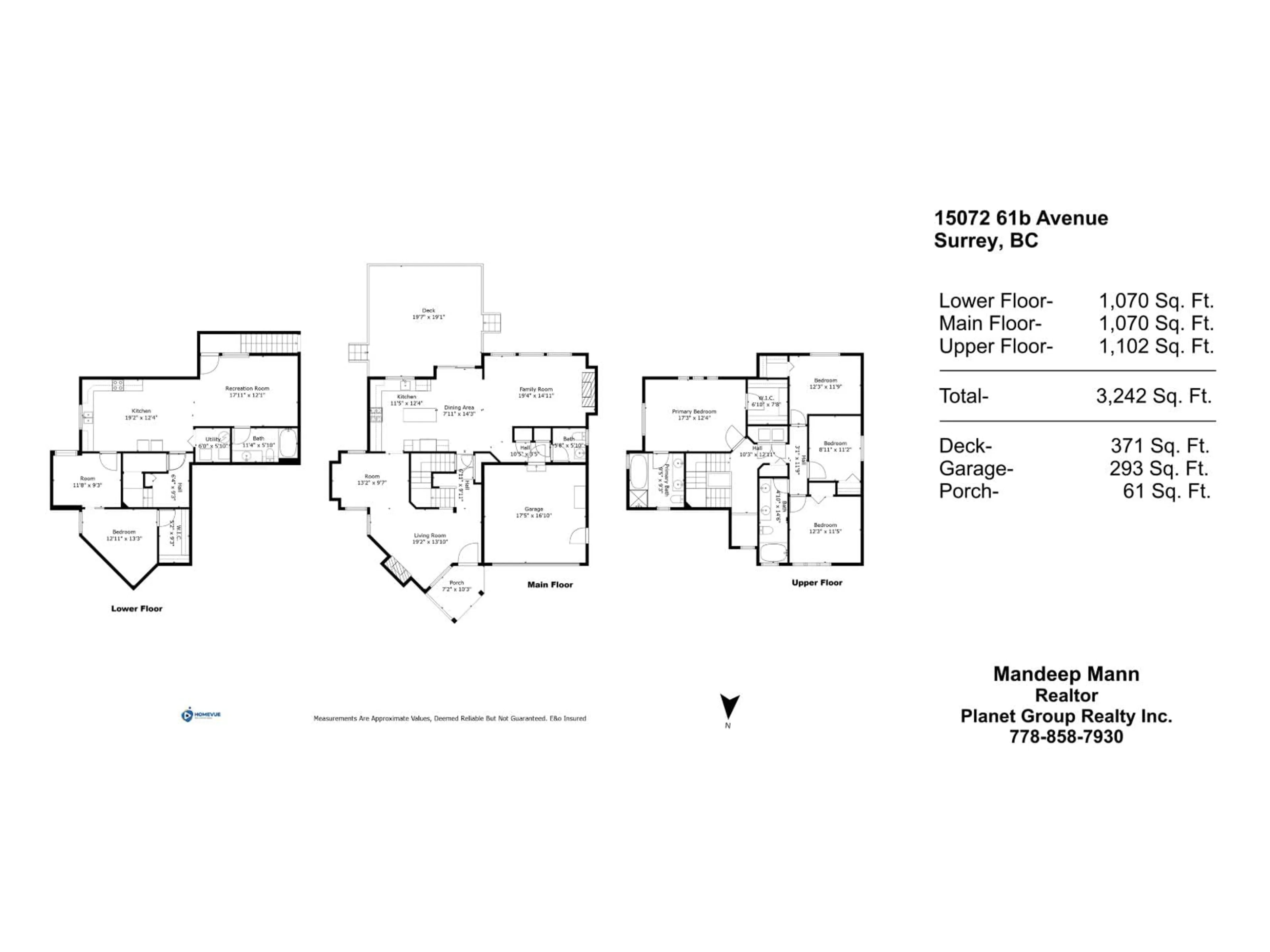 Floor plan for 15072 61B, Surrey British Columbia V3S5L7
