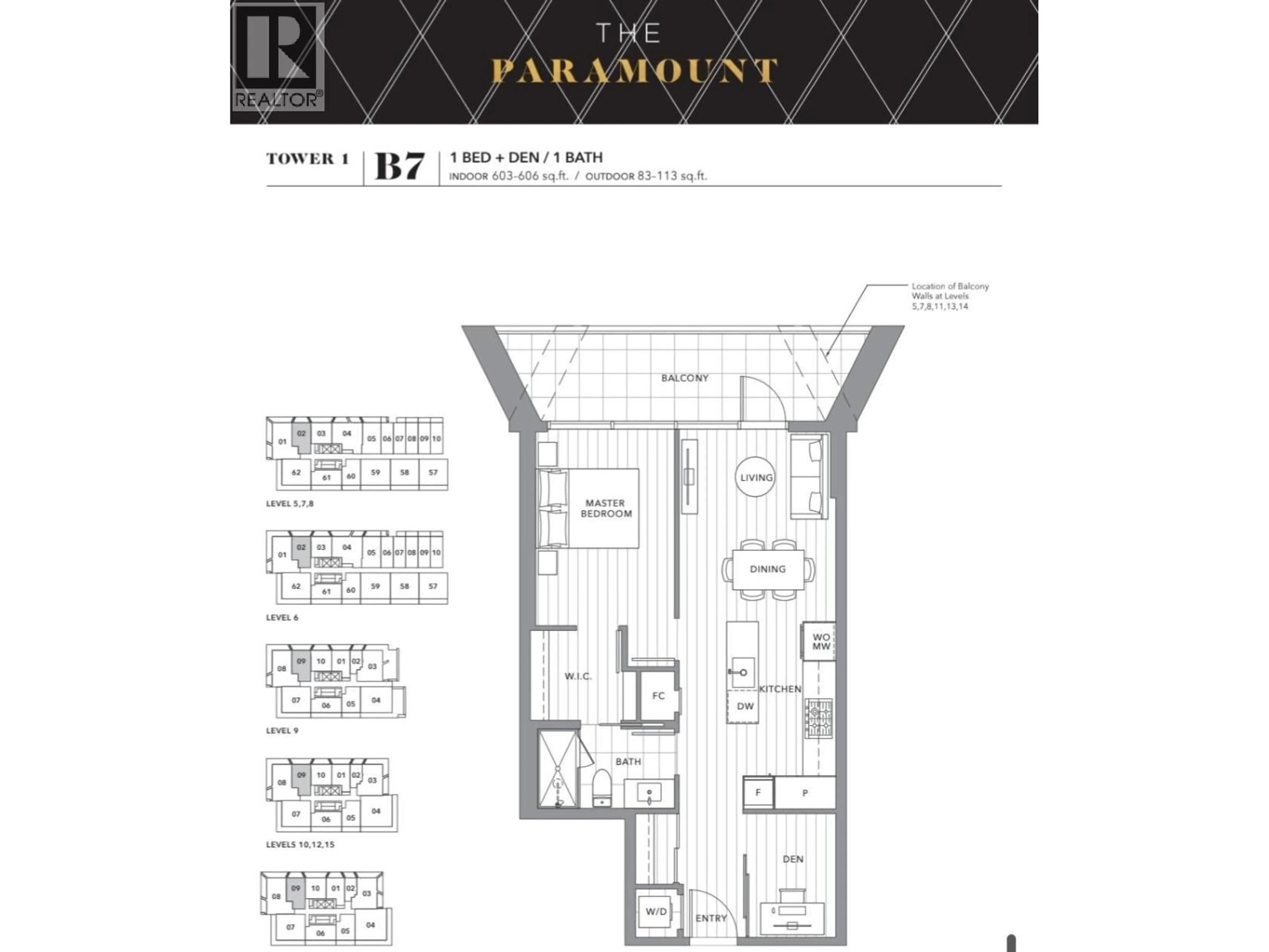 Floor plan for 602 - 6320 NO. 3 ROAD, Richmond British Columbia V6Y0L5