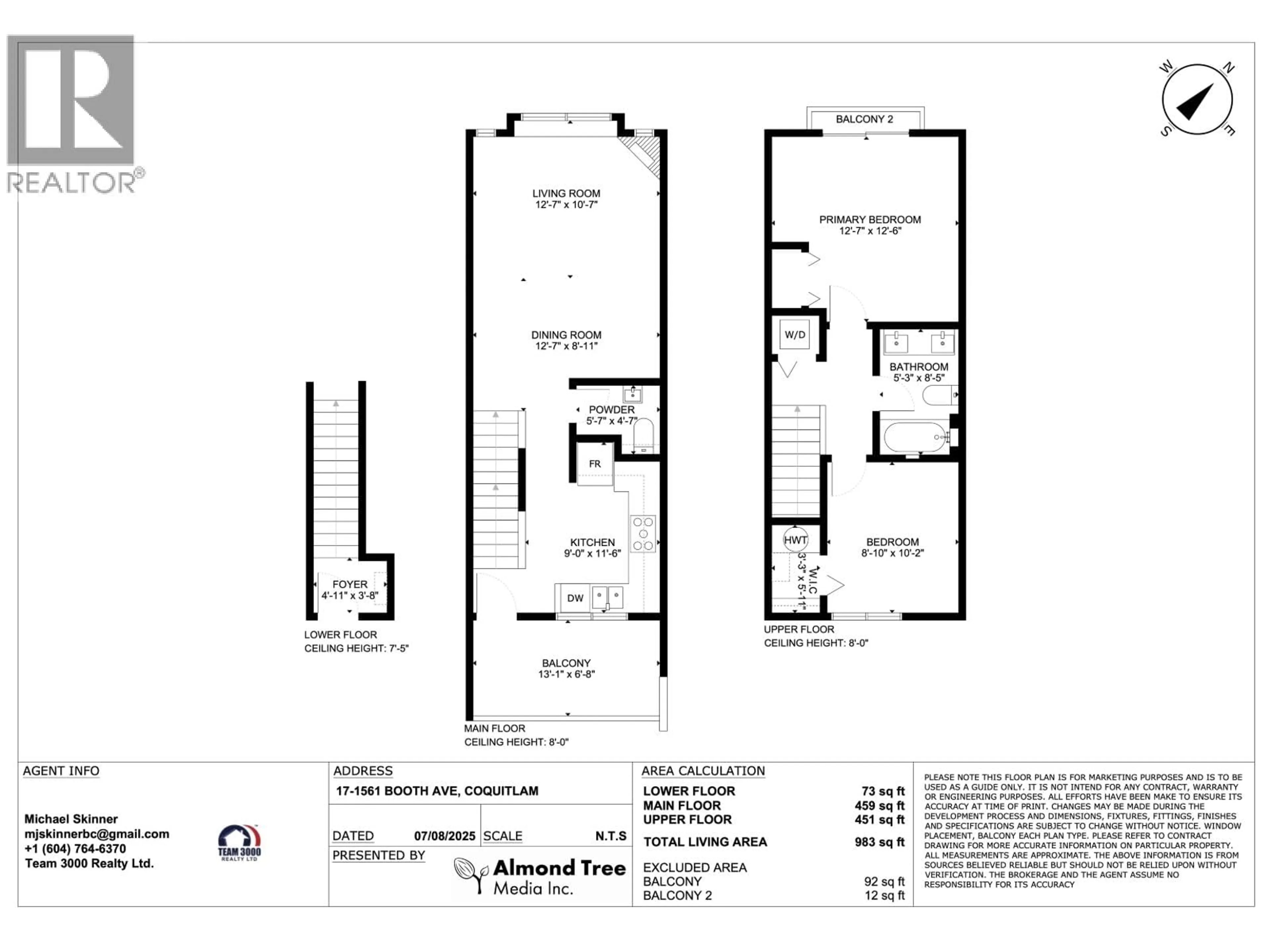 Floor plan for 17 - 1561 BOOTH AVENUE, Coquitlam British Columbia V3K6Z9