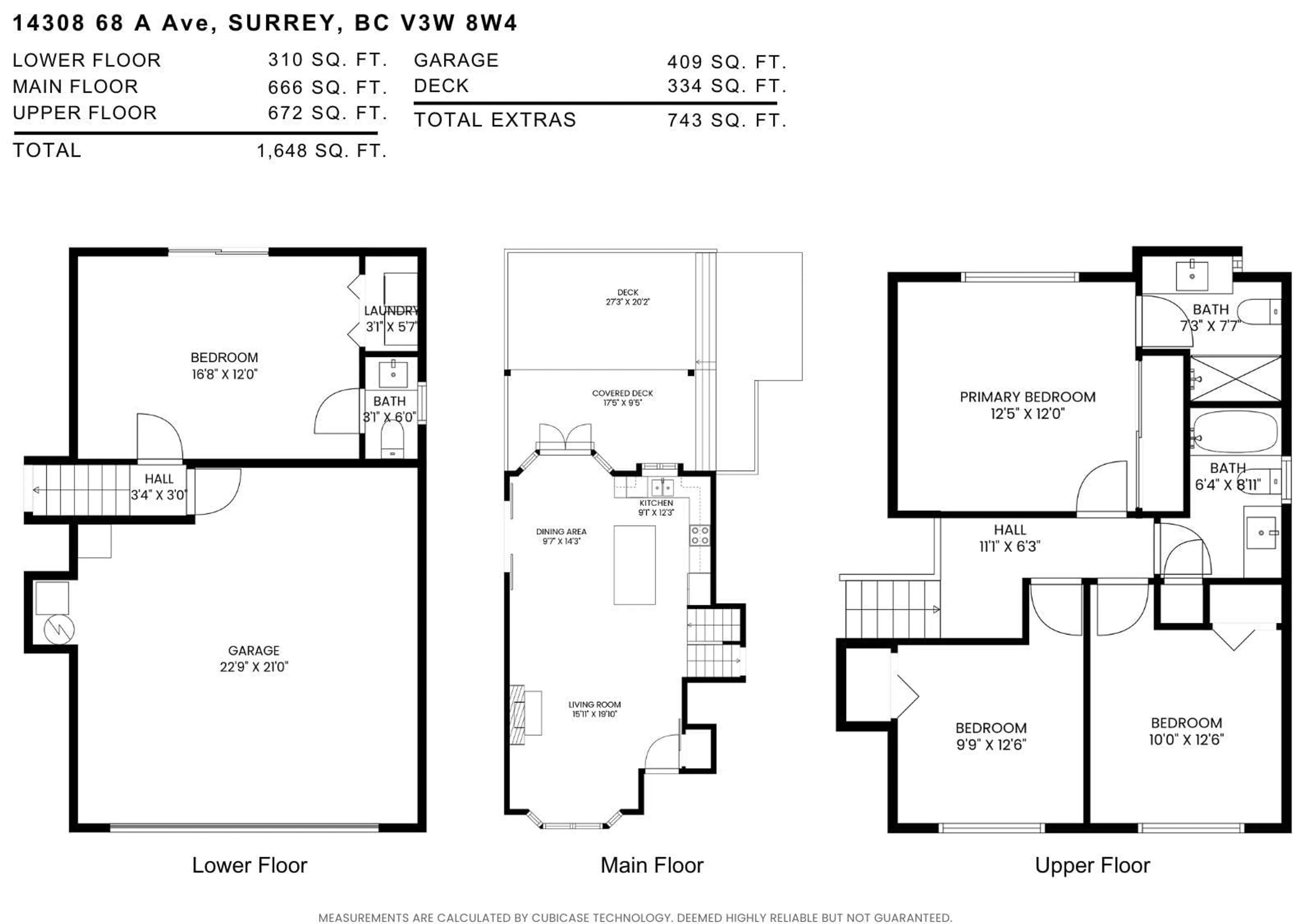 Floor plan for 14308 68A, Surrey British Columbia V3W8W4