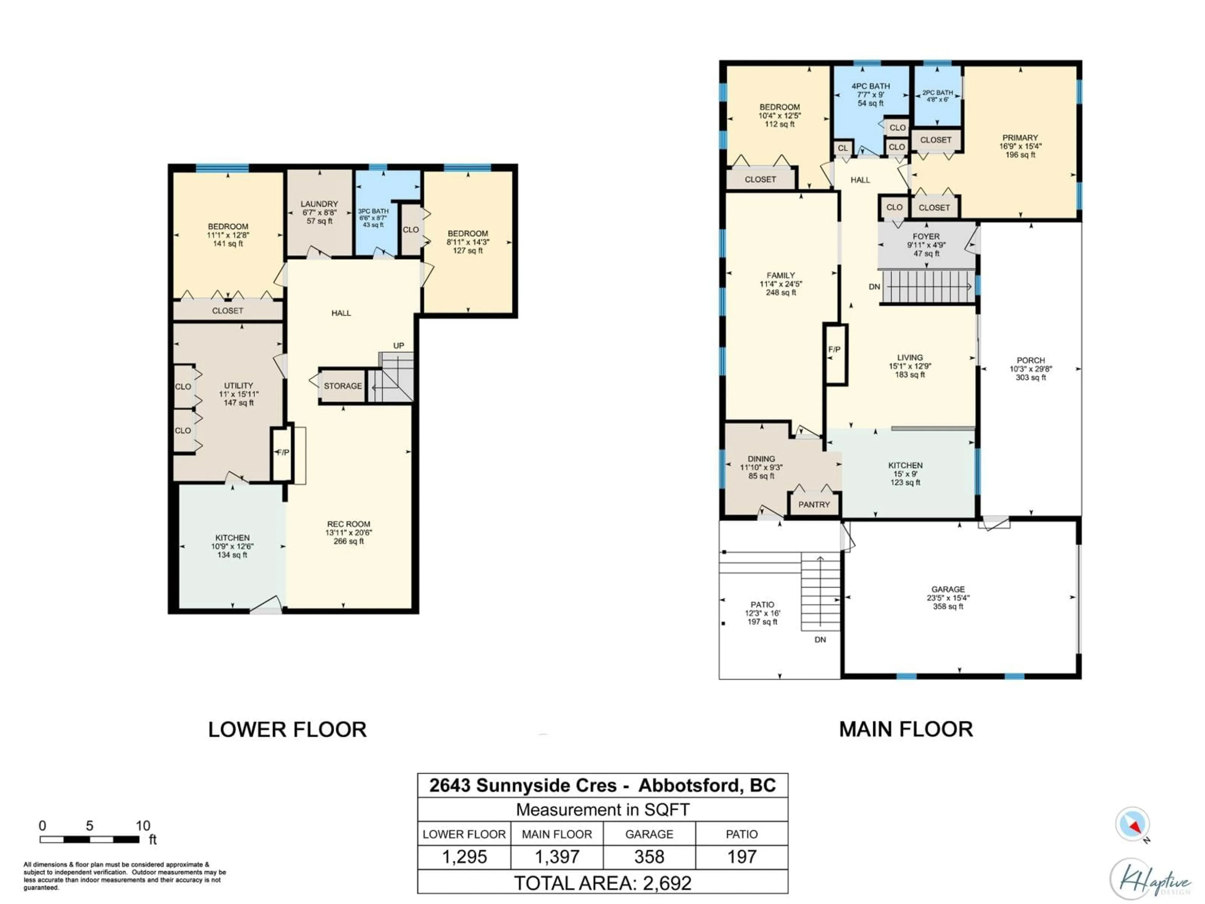 Floor plan for 2643 SUNNYSIDE, Abbotsford British Columbia V2T1Y3