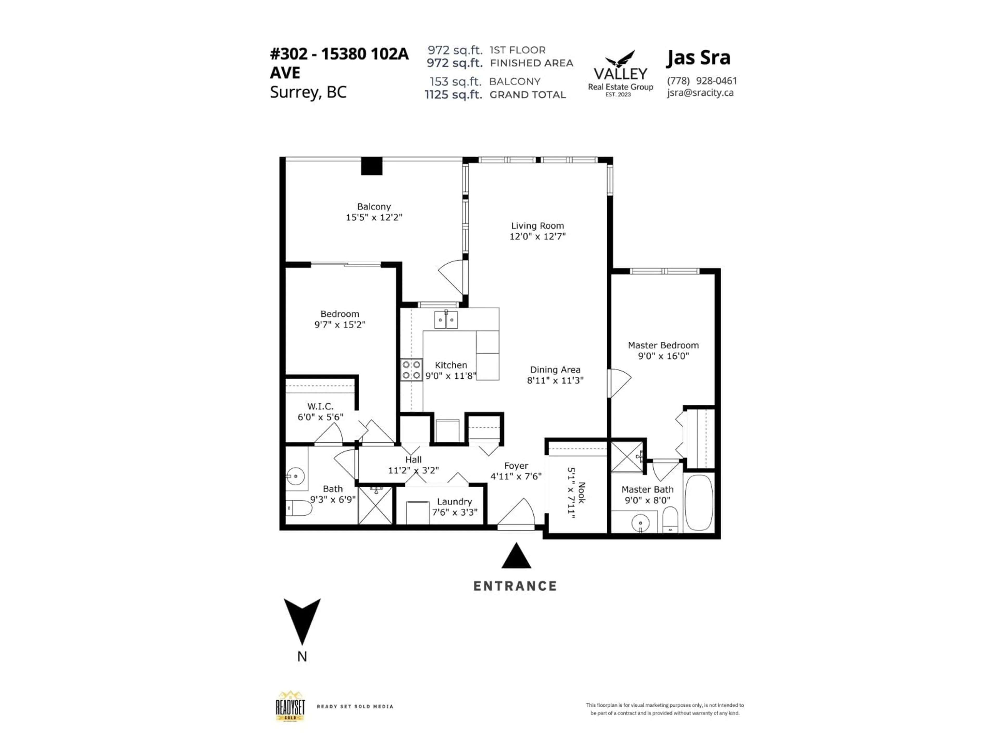 Floor plan for 302 - 15380 102A, Surrey British Columbia V3R0B3