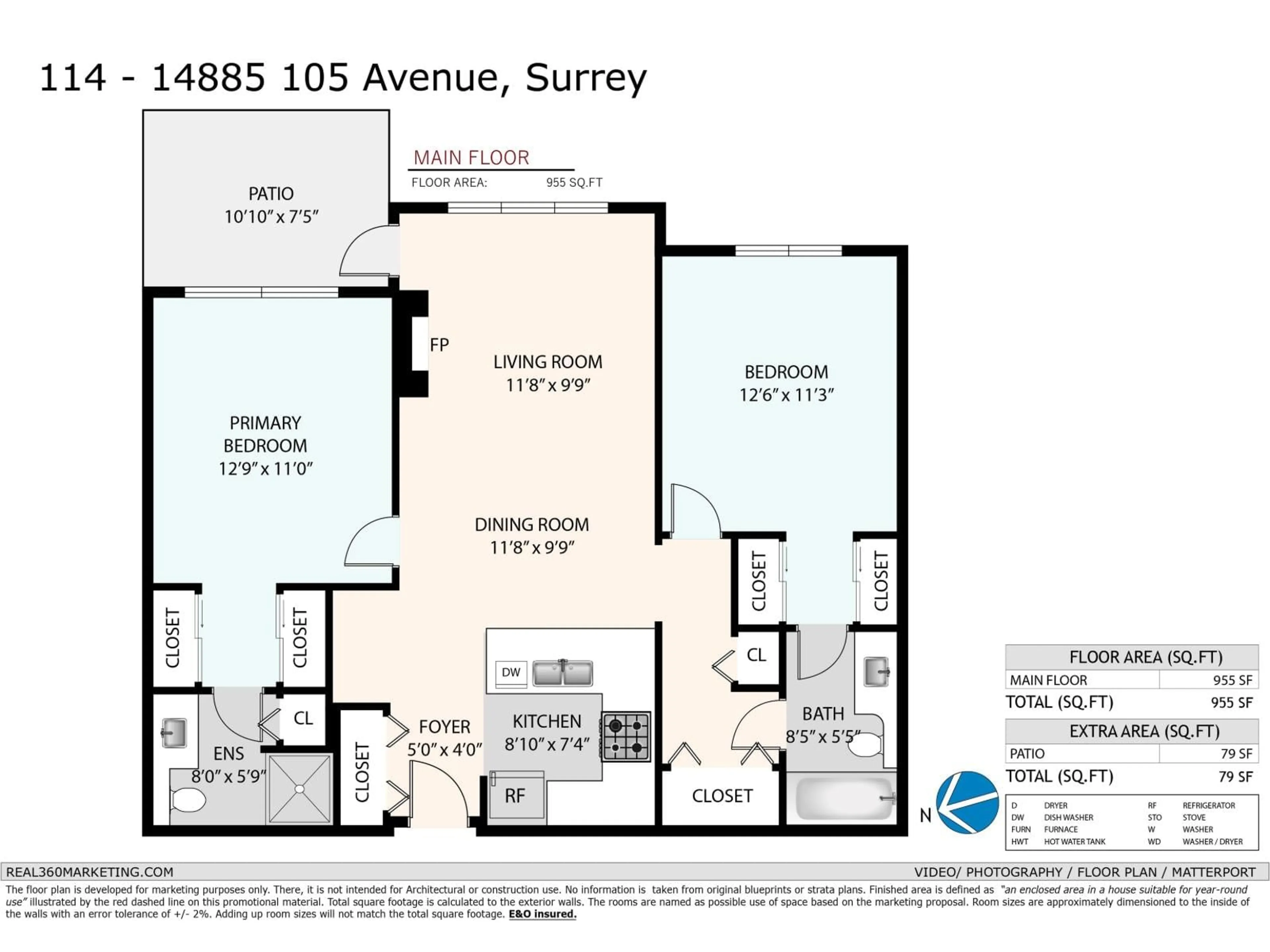 Floor plan for 114 - 14885 105, Surrey British Columbia V3R2V6