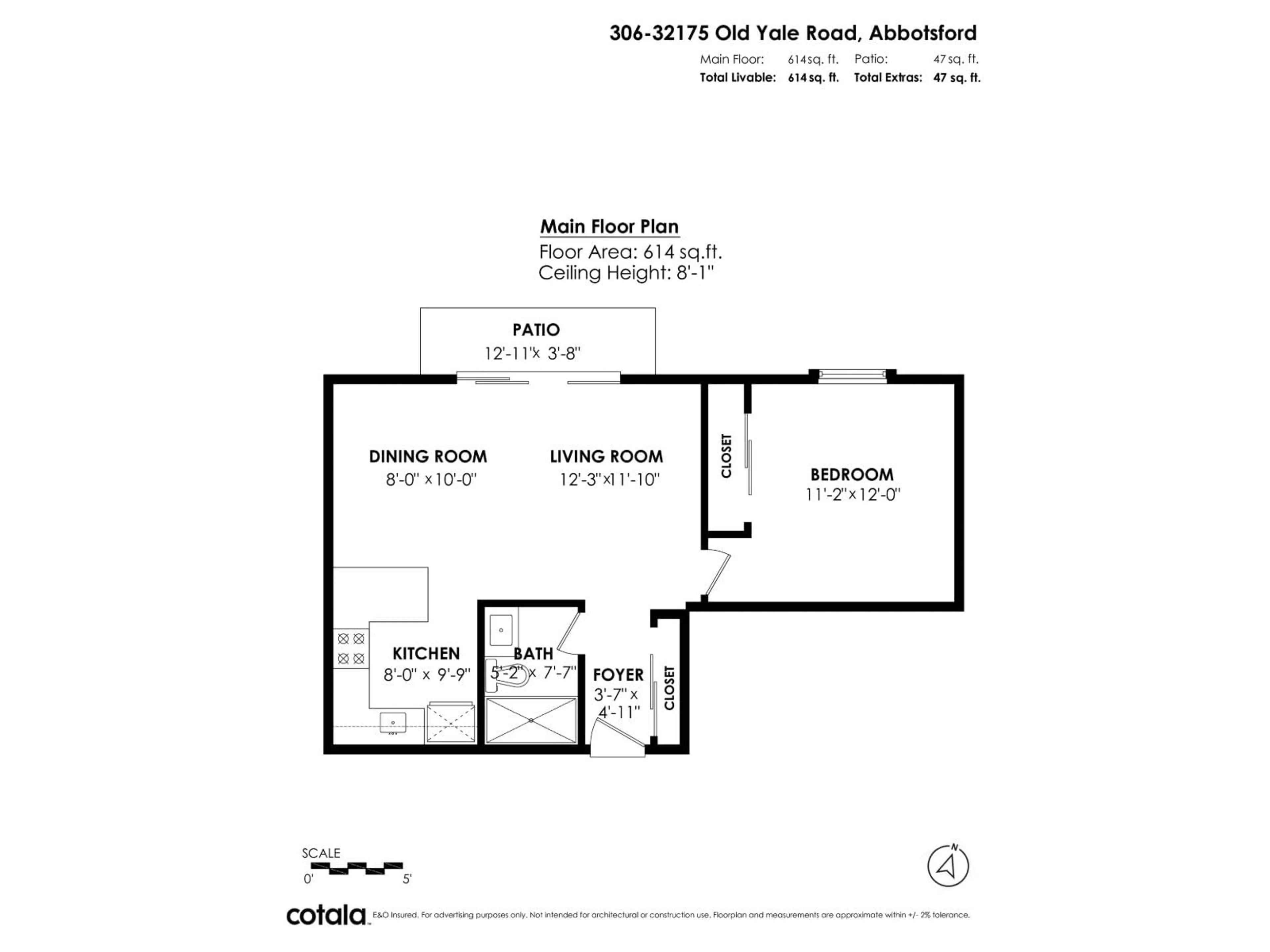Floor plan for 306 - 32175 OLD YALE, Abbotsford British Columbia V2T2C8