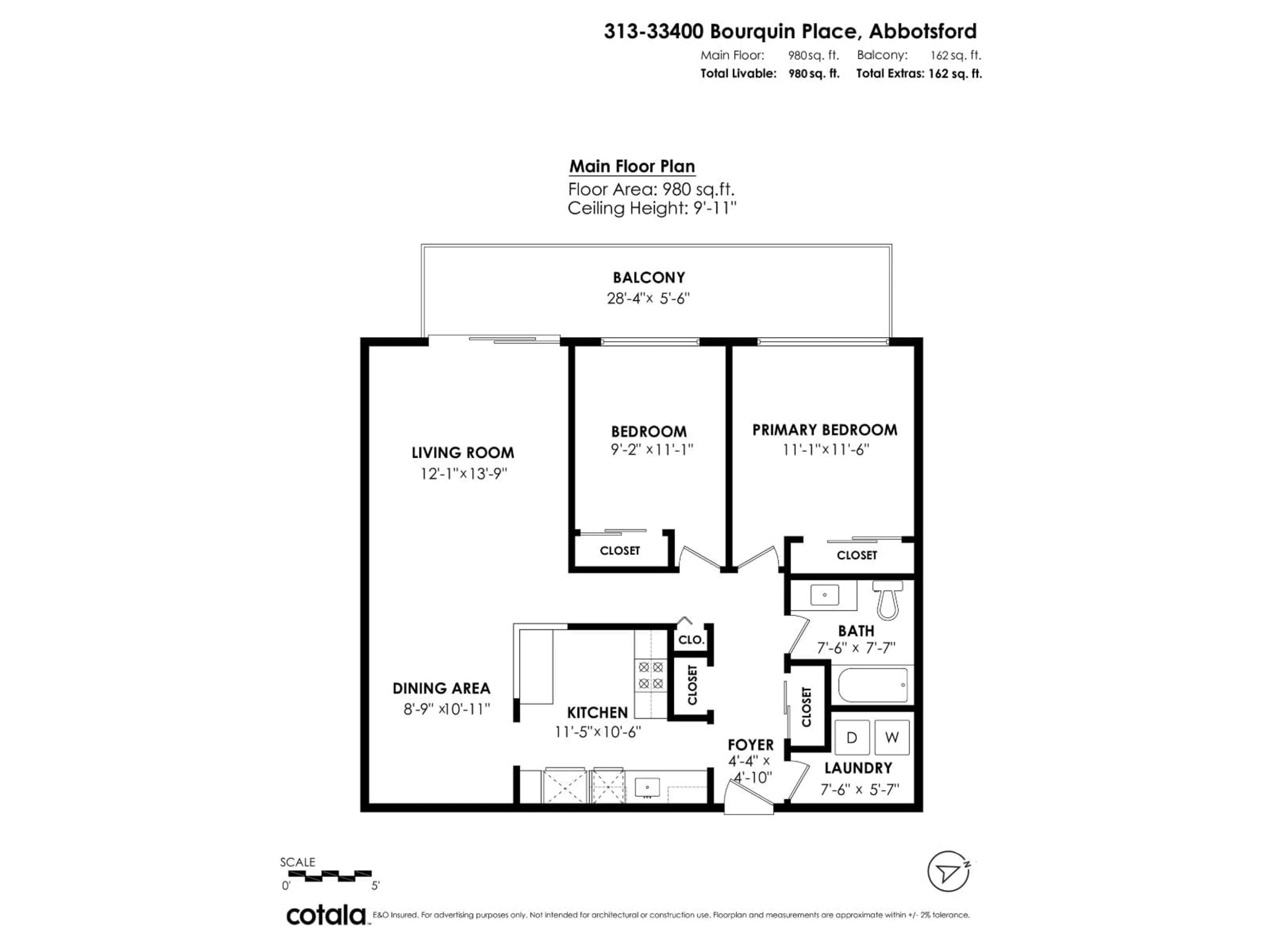 Floor plan for 313 - 33400 BOURQUIN, Abbotsford British Columbia V2S5G3