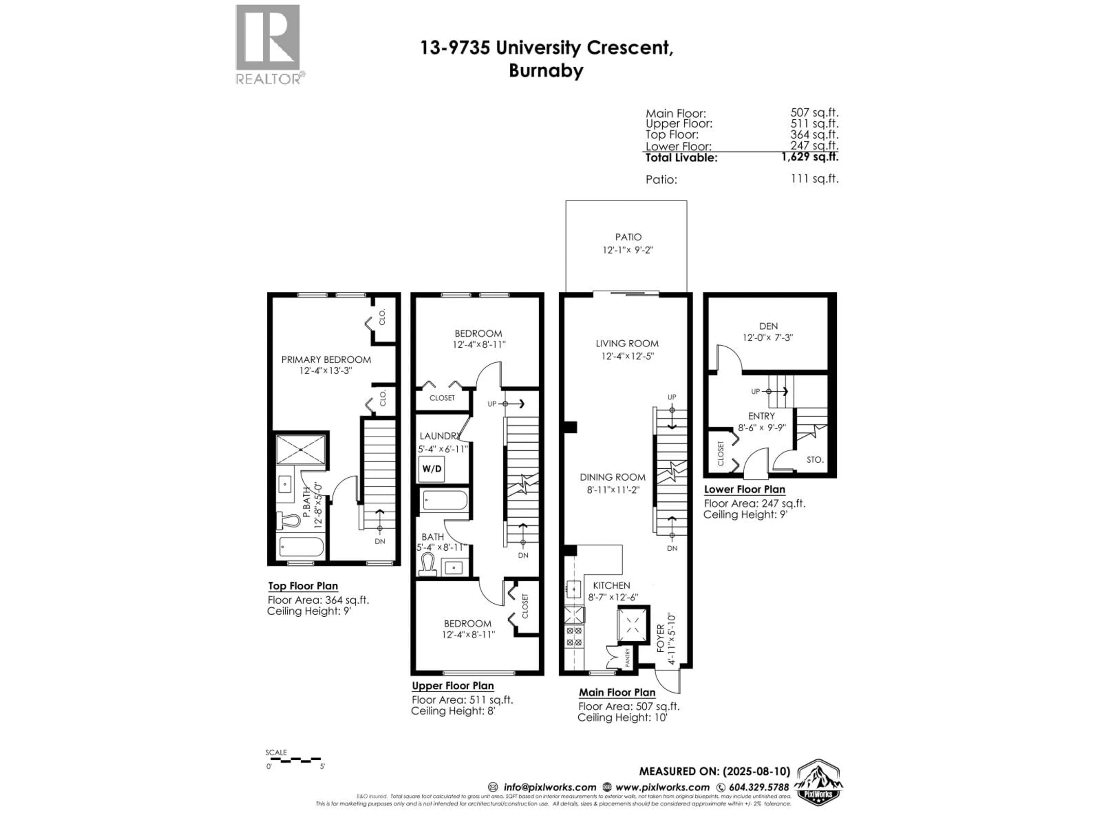 Floor plan for 13 - 9735 UNIVERSITY CRESCENT, Burnaby British Columbia V5A0E8