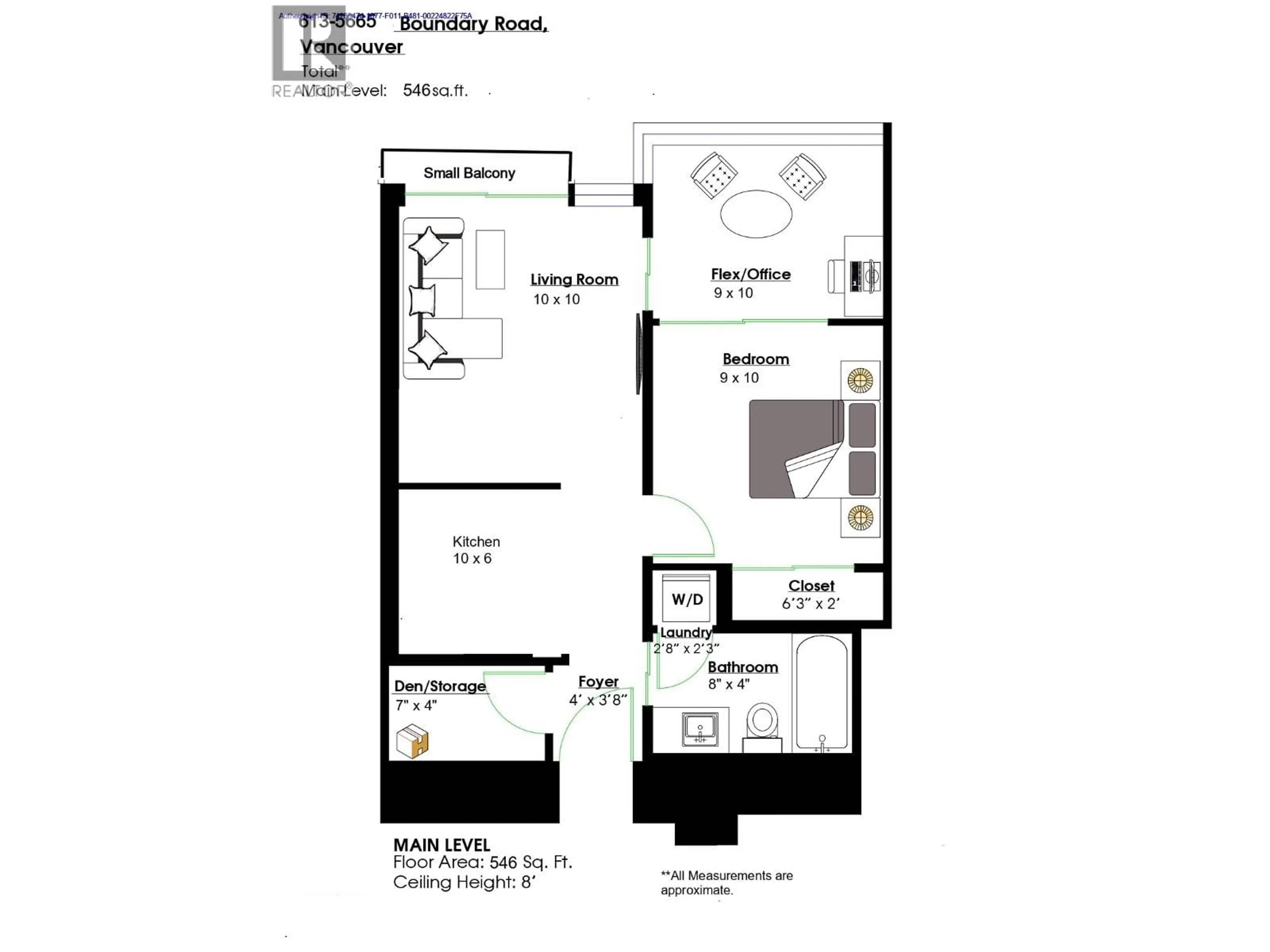 Floor plan for 613 - 5665 BOUNDARY ROAD, Vancouver British Columbia V5R0E4