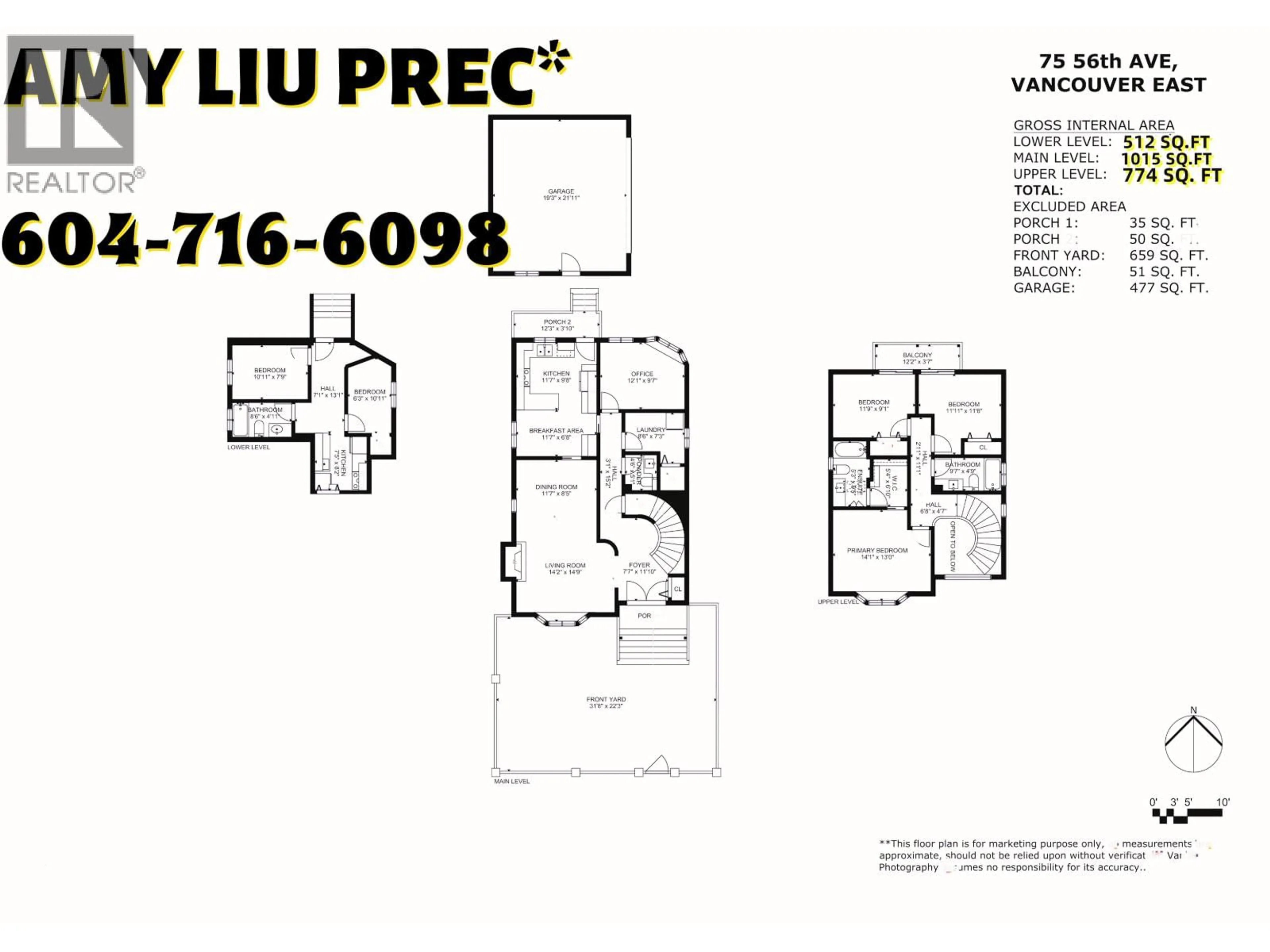 Floor plan for 75 56TH AVENUE, Vancouver British Columbia V5X1P7