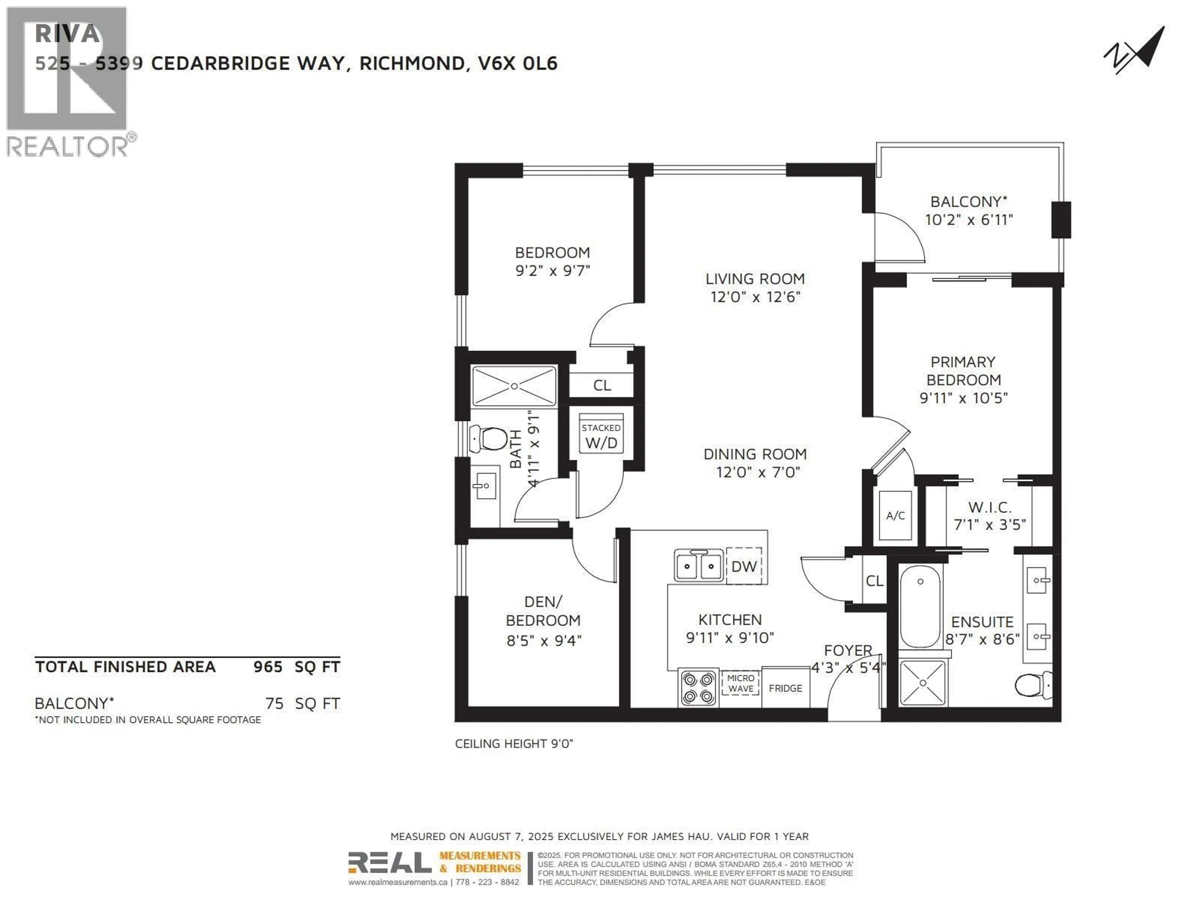 Floor plan for 525 - 5399 CEDARBRIDGE WAY, Richmond British Columbia V6X0L6