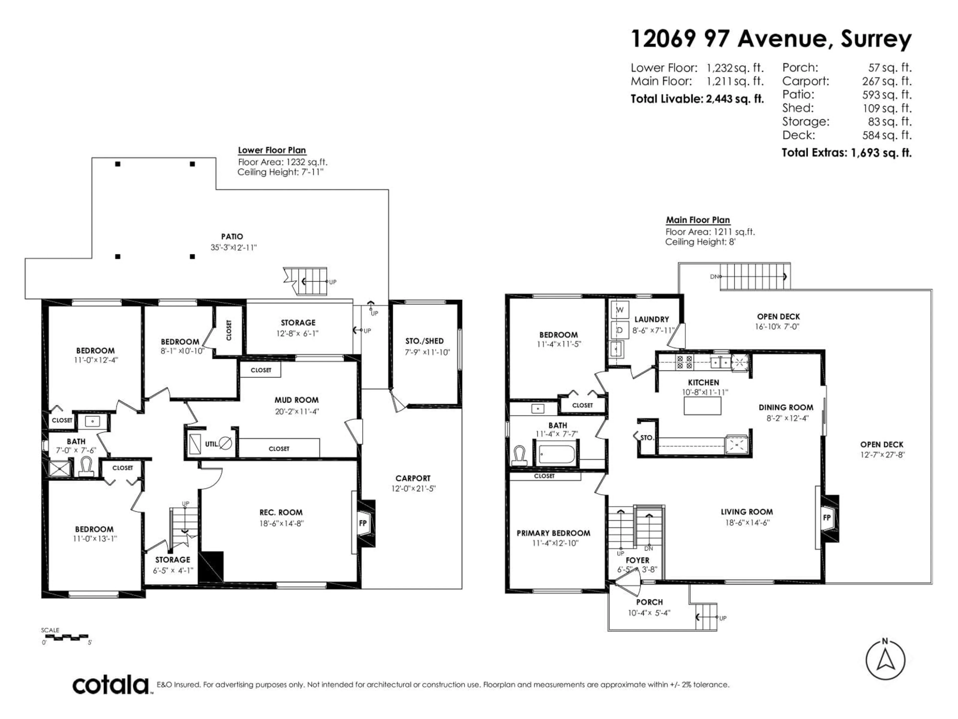 Floor plan for 12069 97, Surrey British Columbia V3V2C7