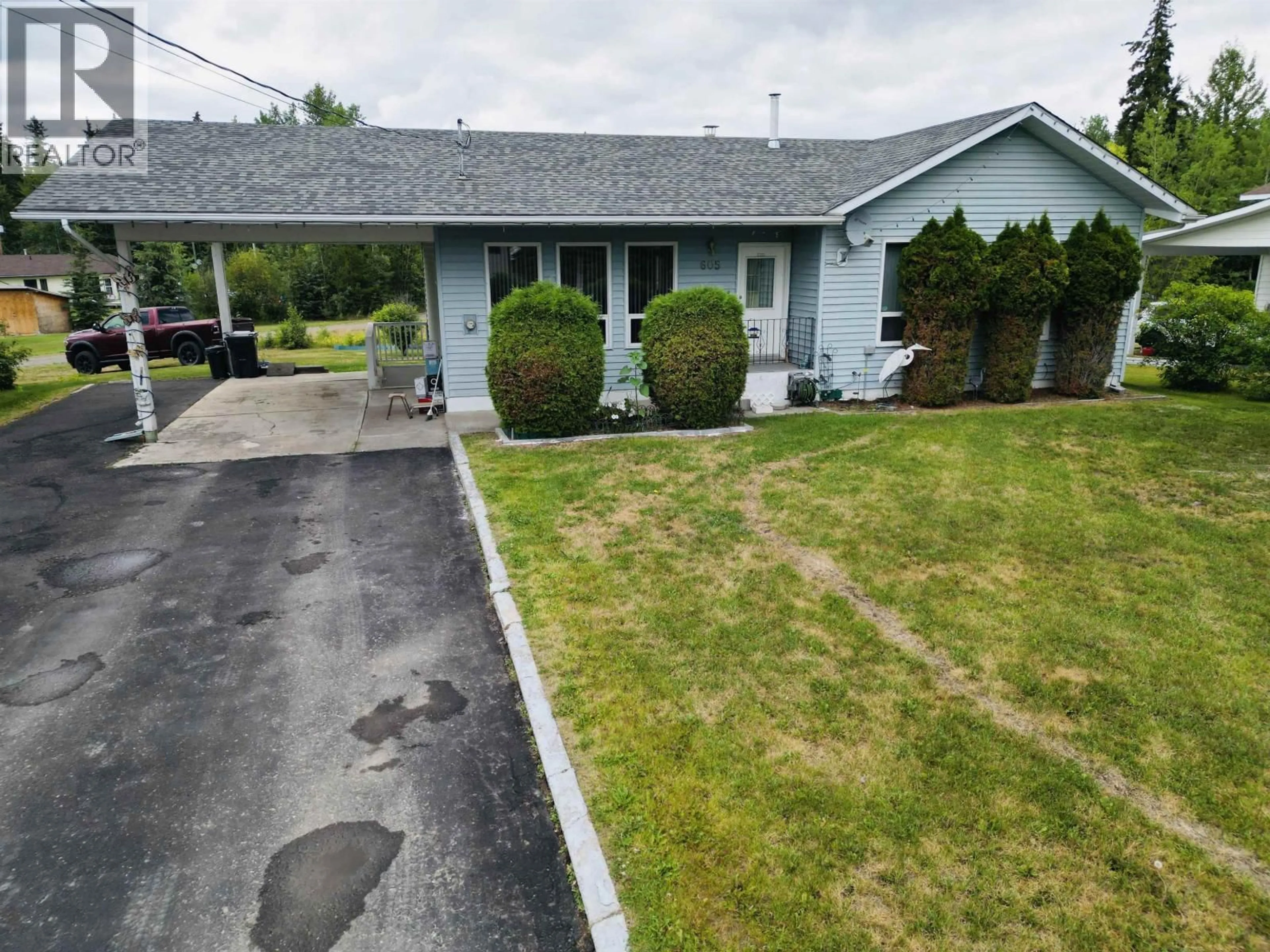 A pic from outside/outdoor area/front of a property/back of a property/a pic from drone, street for 605 5TH AVENUE, Burns Lake British Columbia V0J1E0