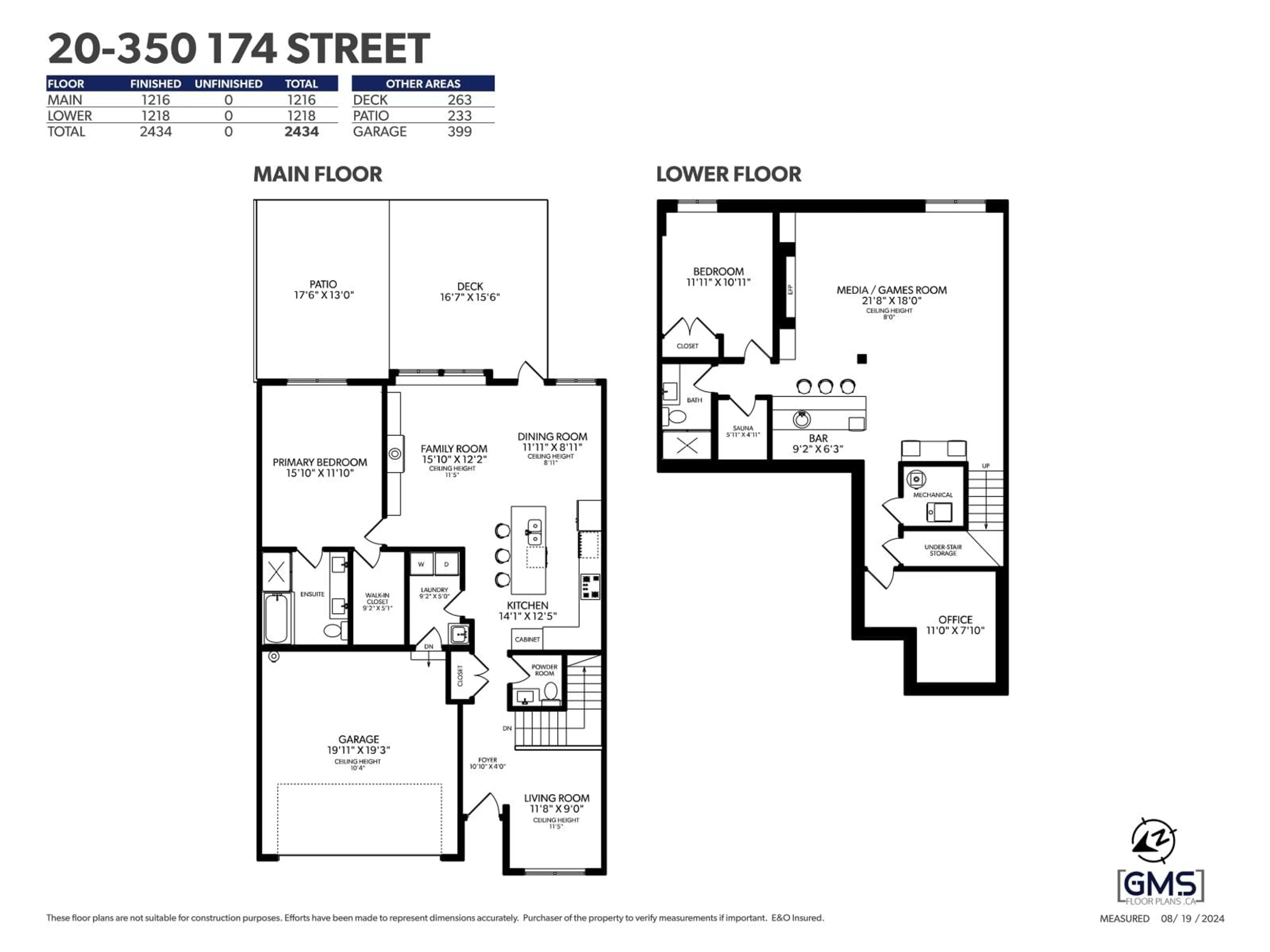 Floor plan for 20 - 350 174, Surrey British Columbia V3Z2N8
