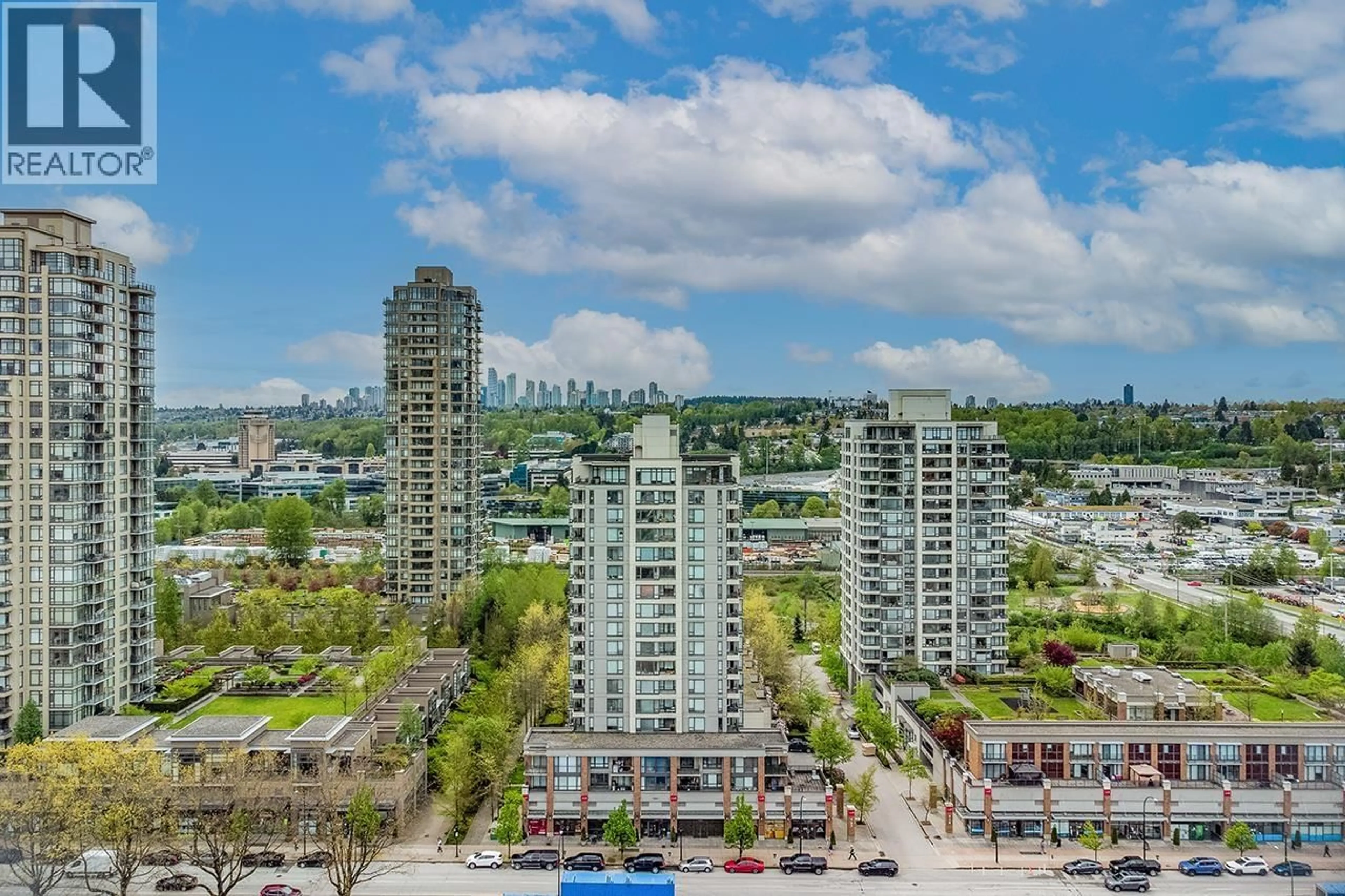 A pic from outside/outdoor area/front of a property/back of a property/a pic from drone, city buildings view from balcony for 1501 - 4182 DAWSON STREET, Burnaby British Columbia V5C0A2