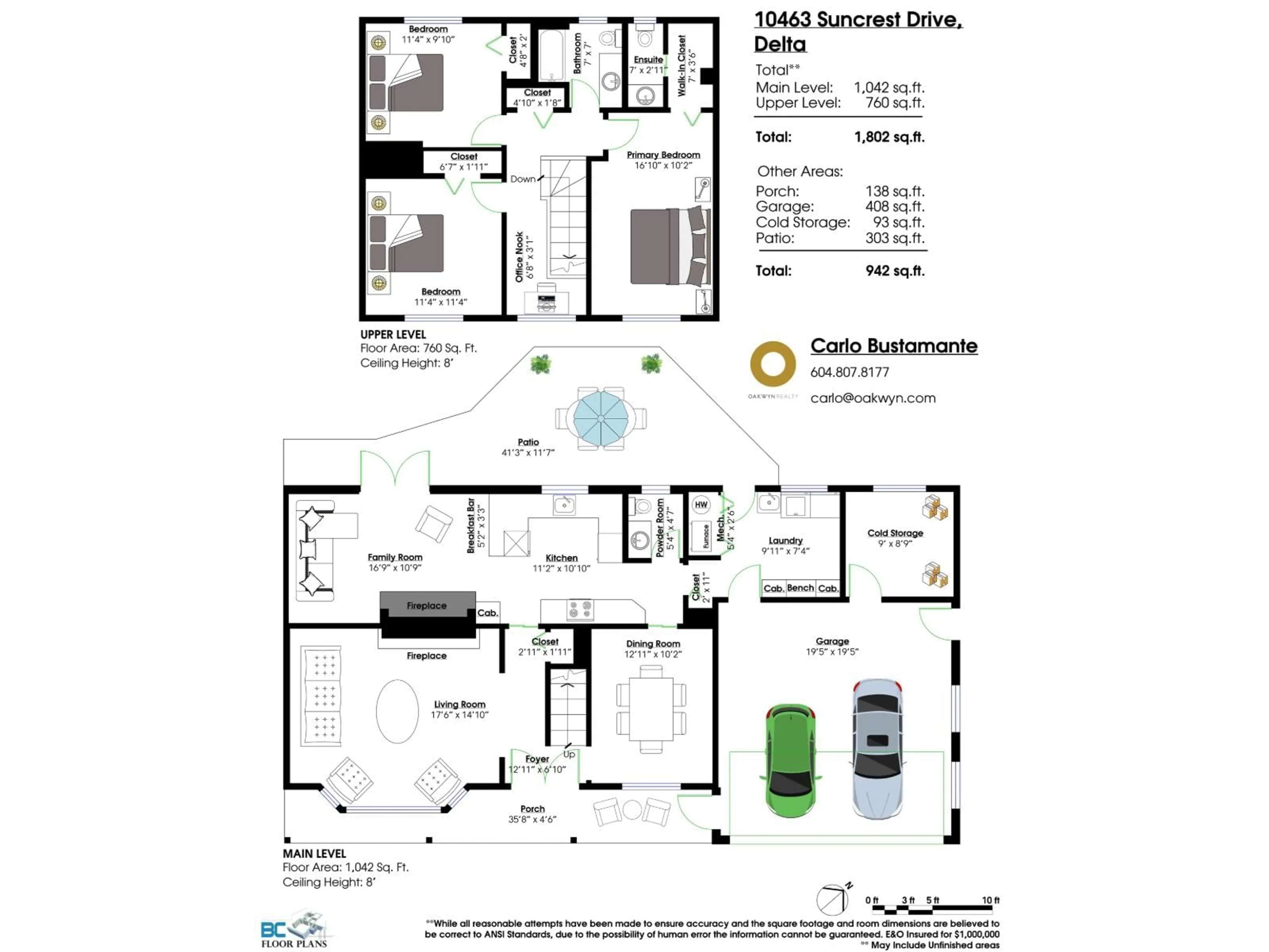 Floor plan for 10463 SUNCREST, Delta British Columbia V4C2N1