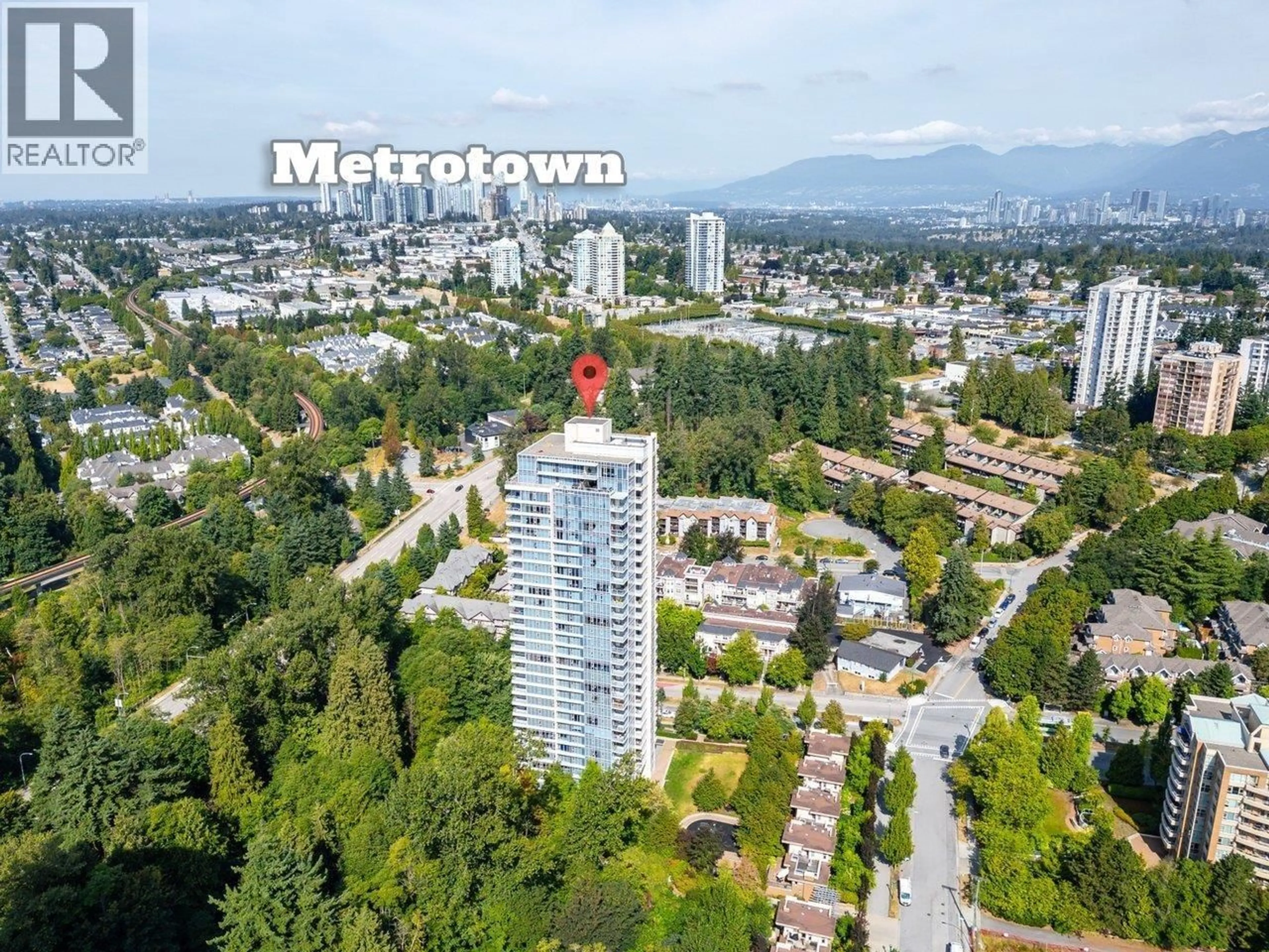 A pic from outside/outdoor area/front of a property/back of a property/a pic from drone, mountain view for 1902 - 7090 EDMONDS STREET, Burnaby British Columbia V3N0C6