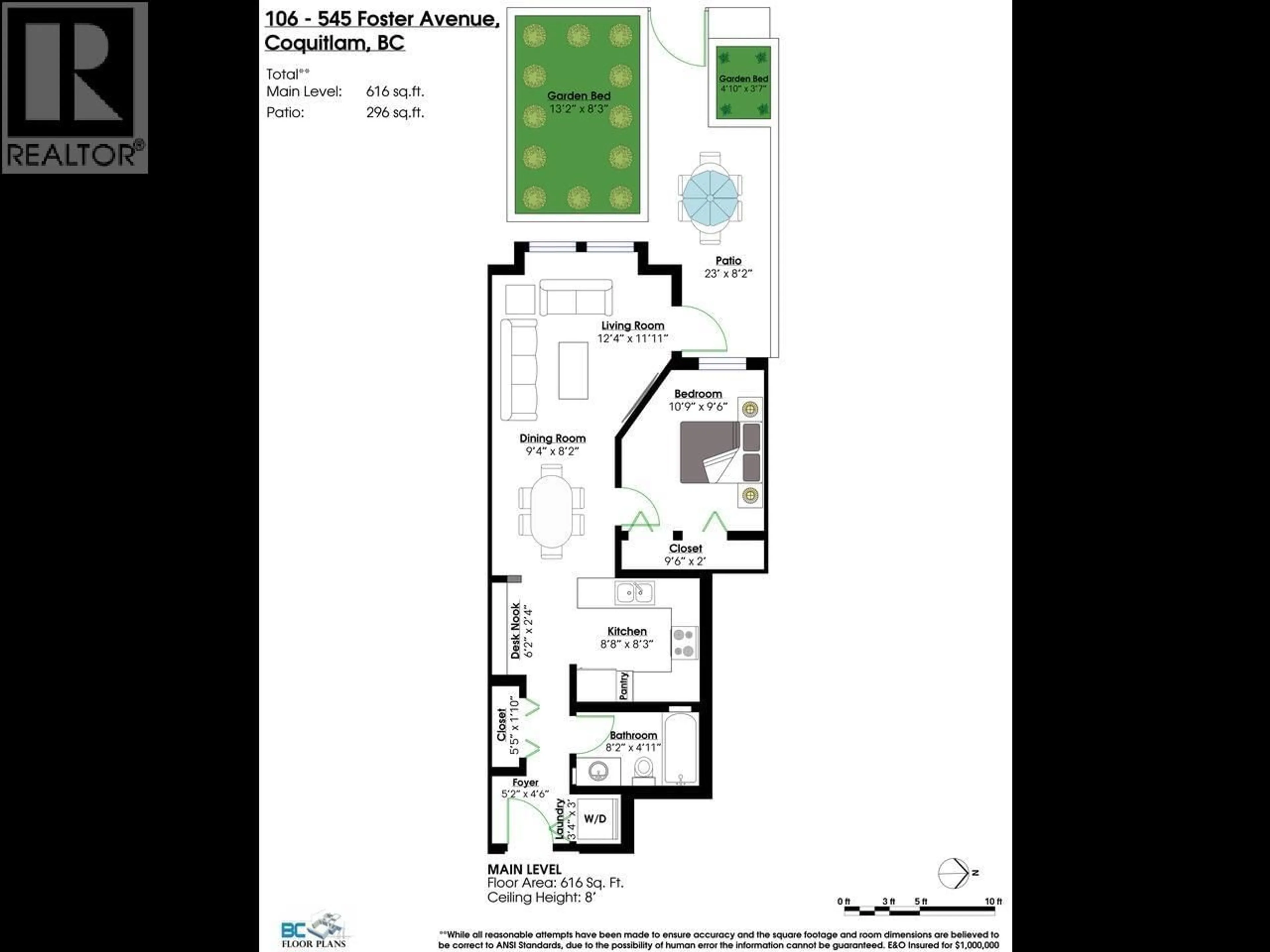 Floor plan for 106 - 545 FOSTER AVENUE, Coquitlam British Columbia V3J0B3