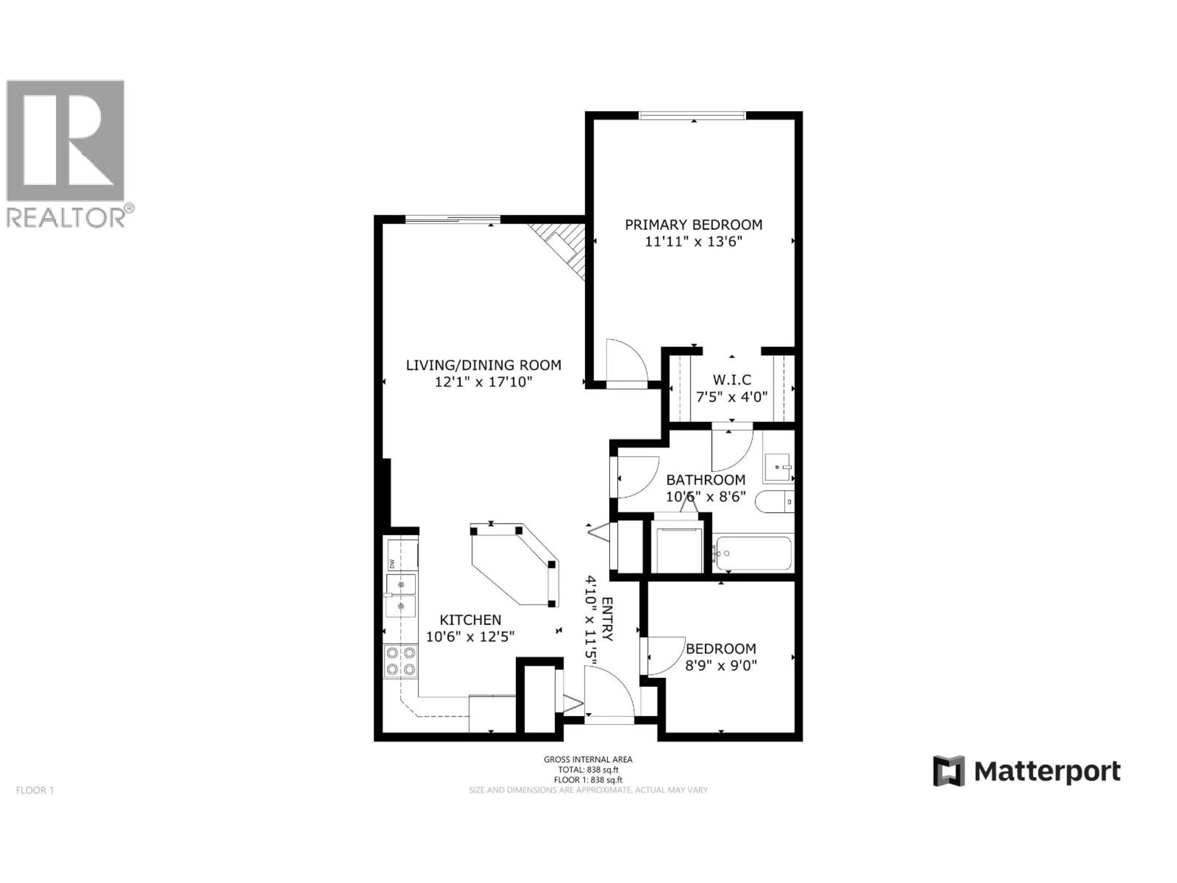 Floor plan for 104 - 22230 NORTH AVENUE, Maple Ridge British Columbia V2X2L5