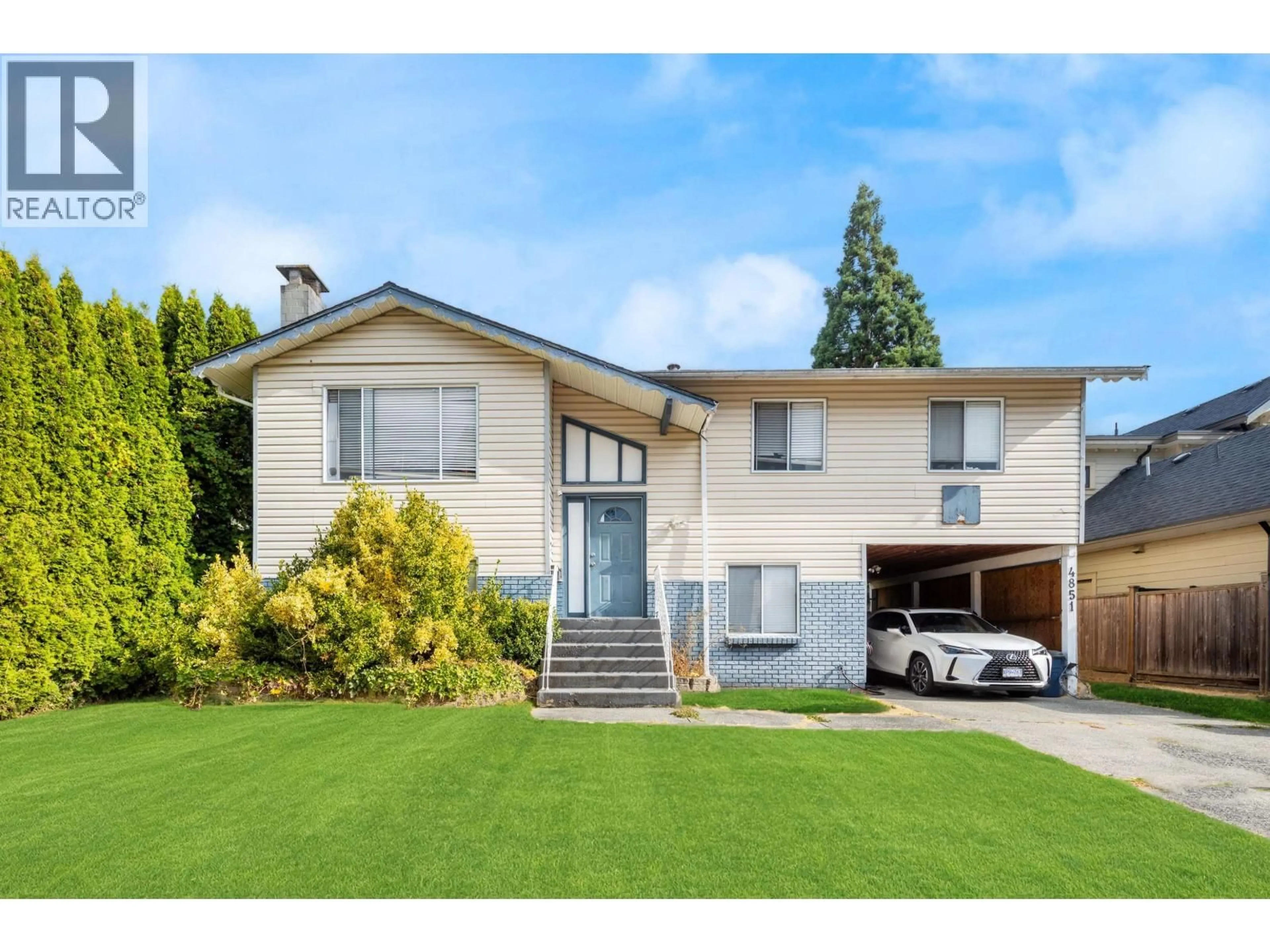 Home with vinyl exterior material, street for 4851 MCLURE AVENUE, Richmond British Columbia V7C4K1