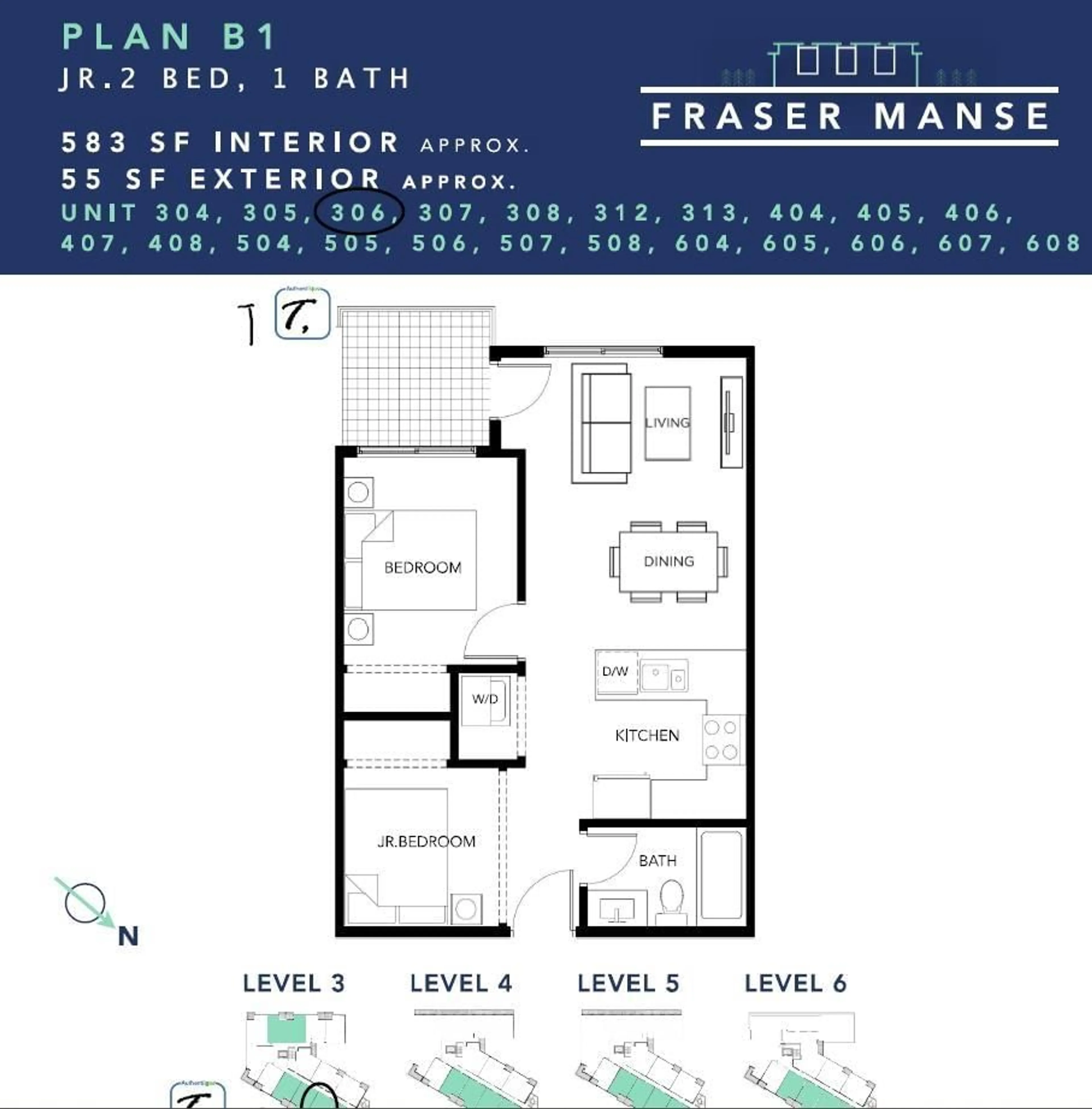 Floor plan for 306 - 15739 FRASER, Surrey British Columbia V4N0Y6