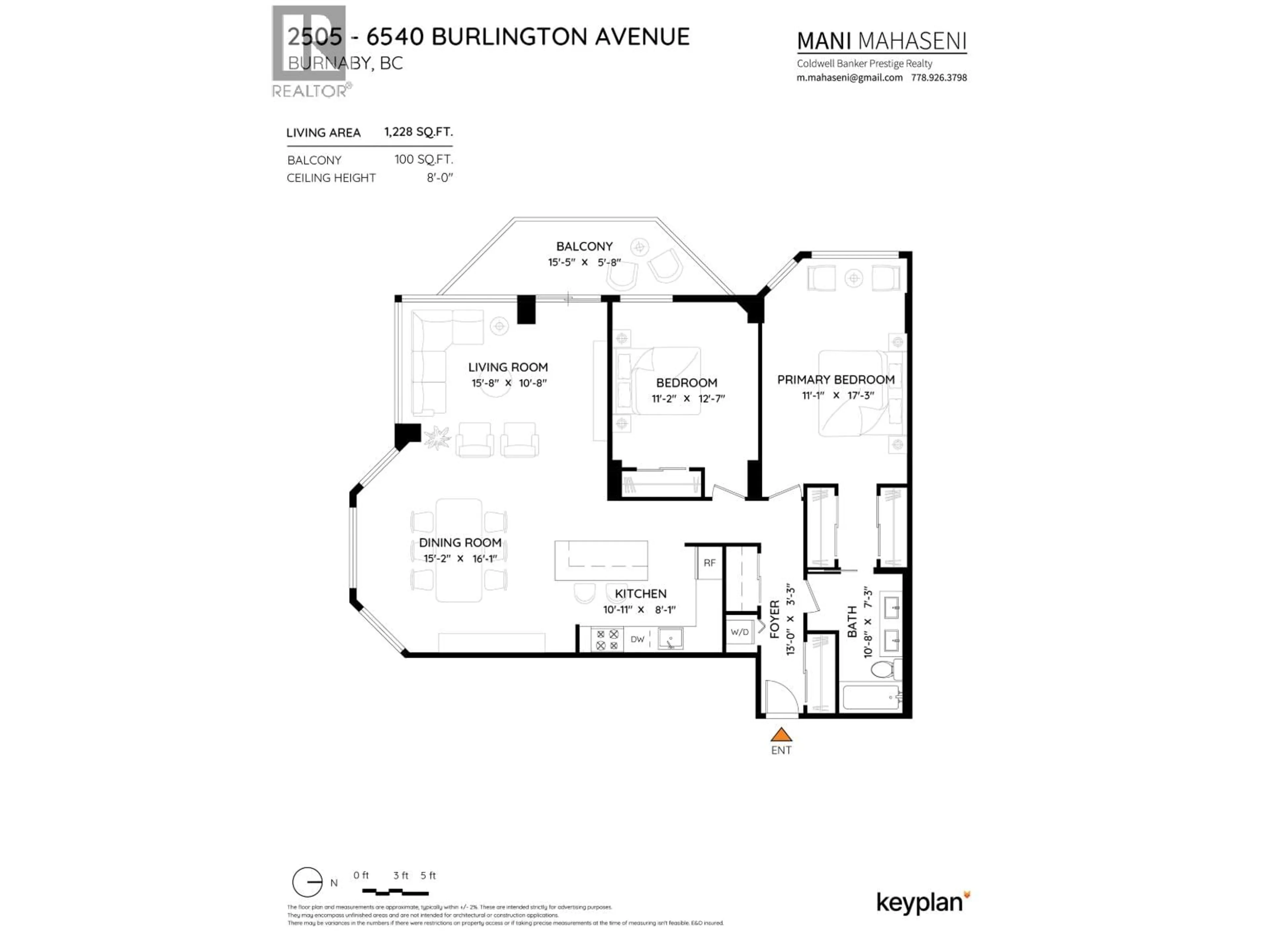 Floor plan for 2505 - 6540 BURLINGTON AVENUE, Burnaby British Columbia V5H4G3