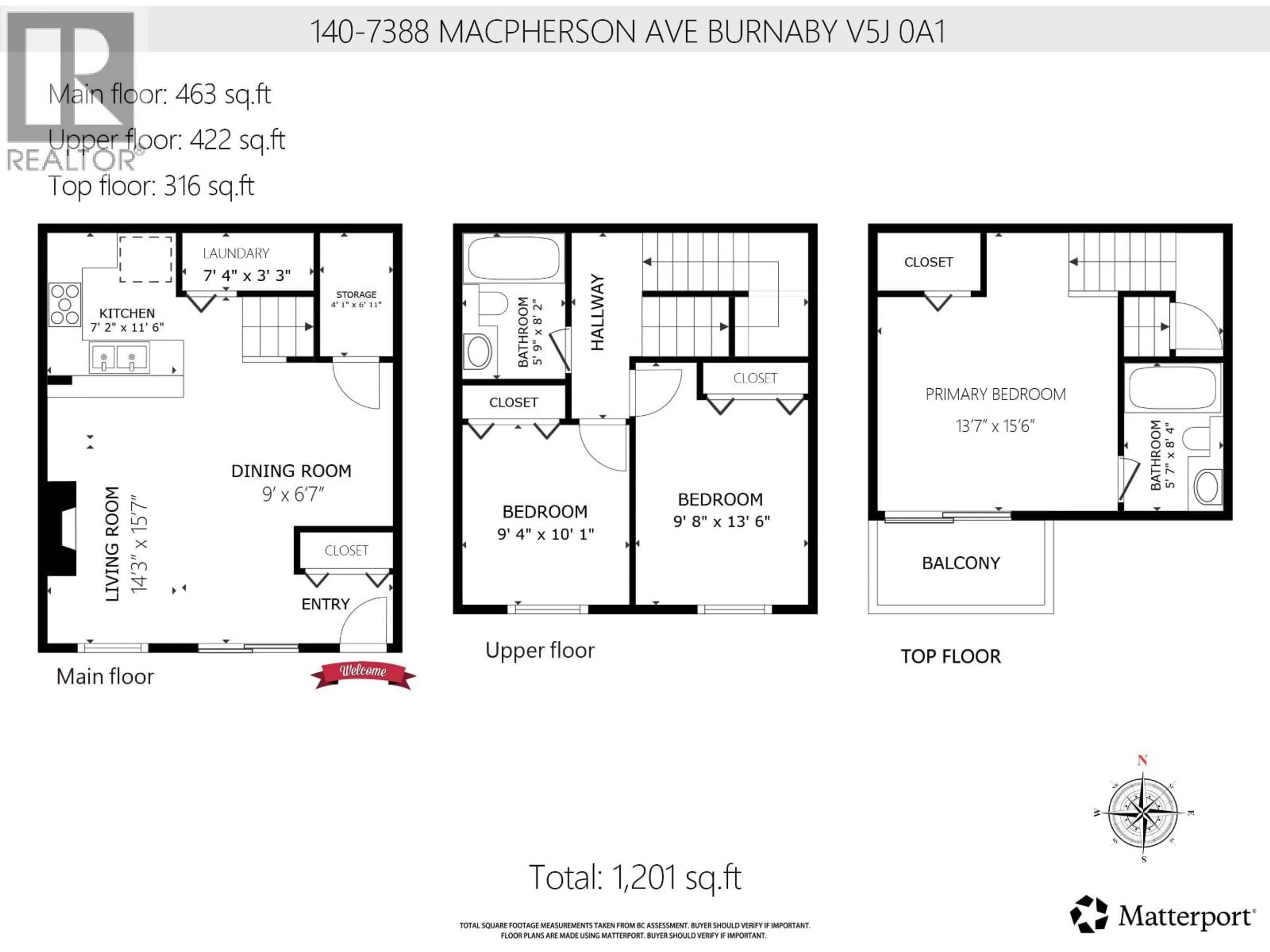Floor plan for 140 - 7388 MACPHERSON AVENUE, Burnaby British Columbia V5J0A1