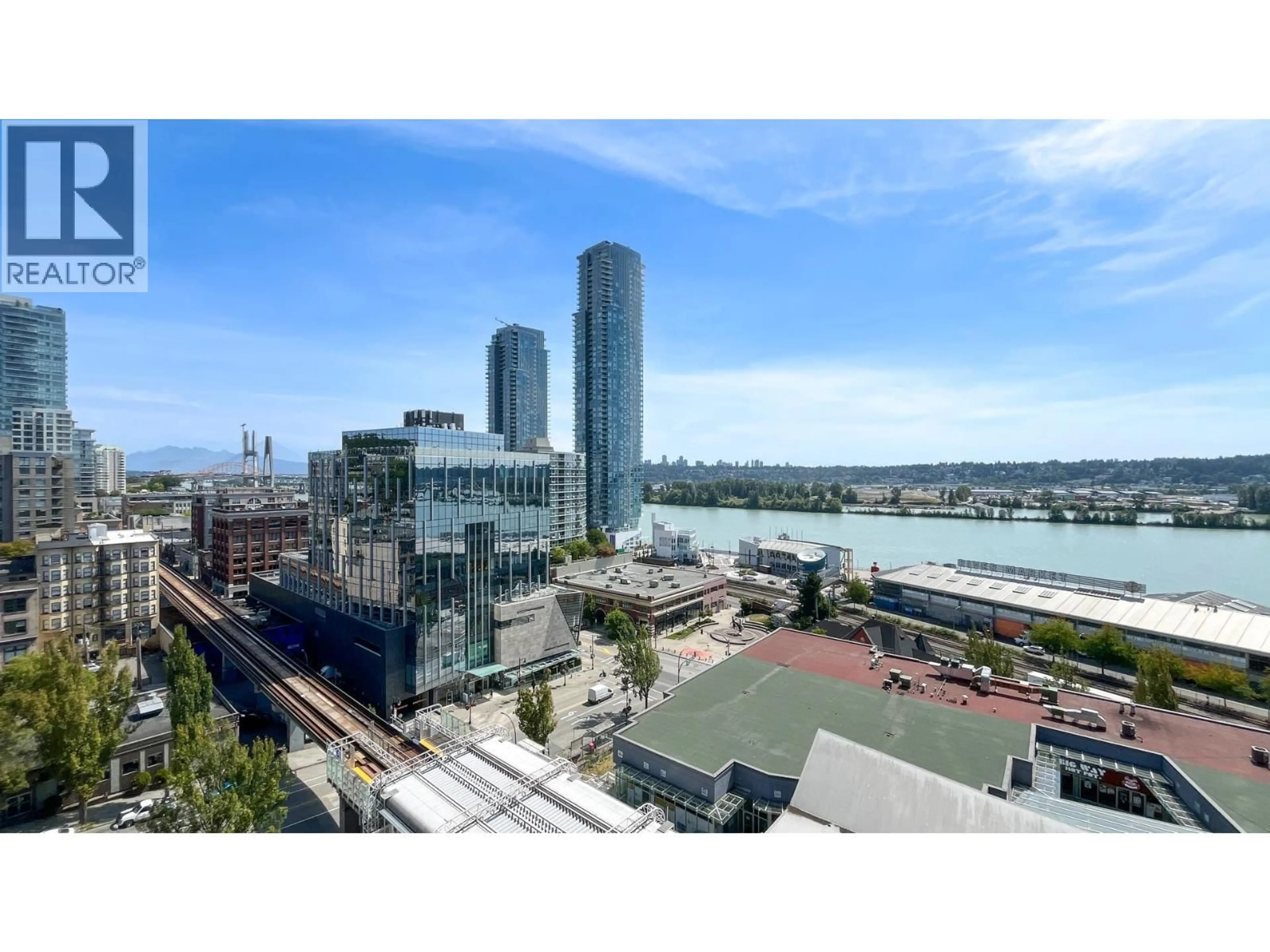 A pic from outside/outdoor area/front of a property/back of a property/a pic from drone, city buildings view from balcony for 1803 - 888 CARNARVON STREET, New Westminster British Columbia V3M0C6