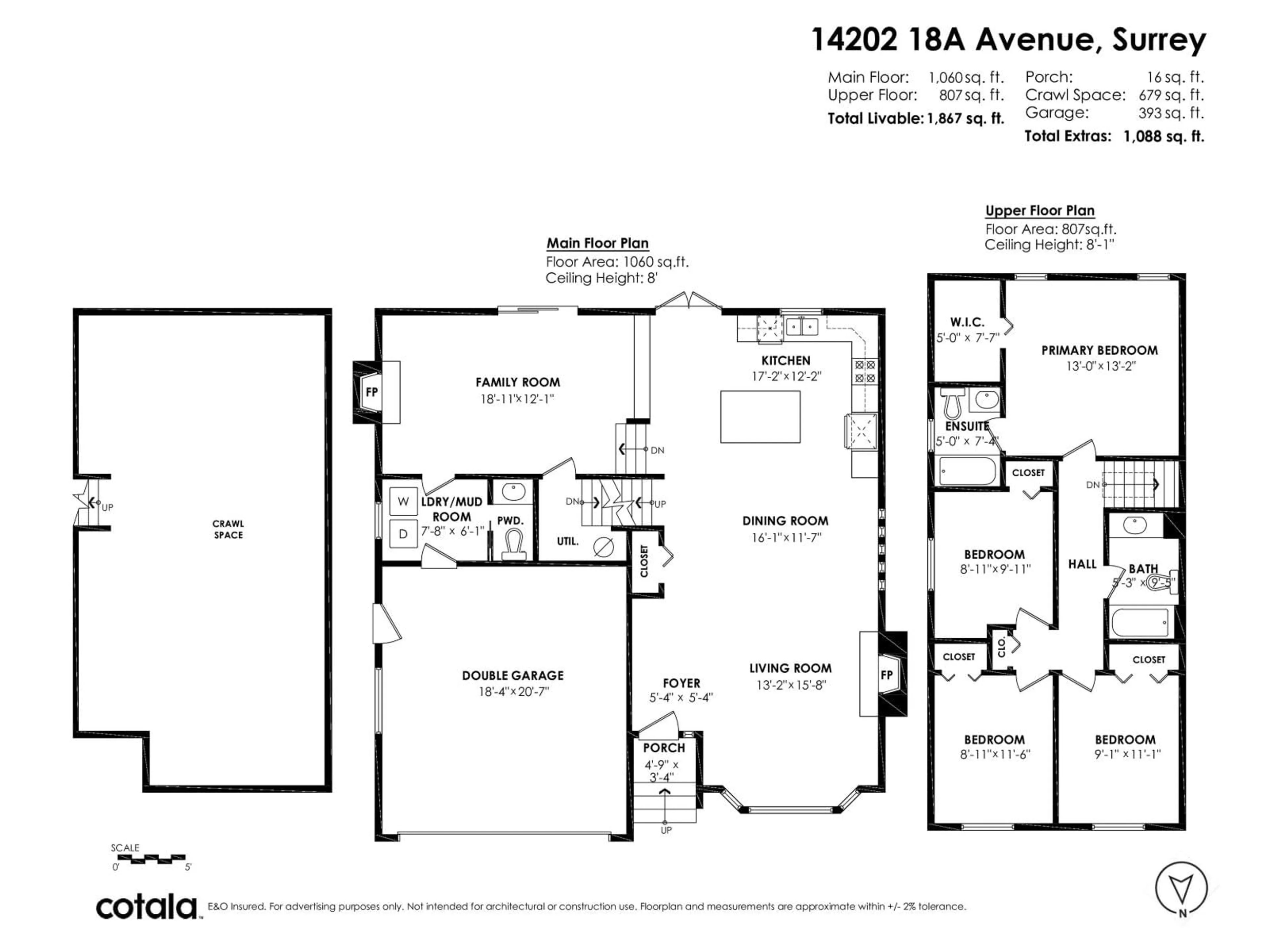 Floor plan for 14202 18A, Surrey British Columbia V4A7G3