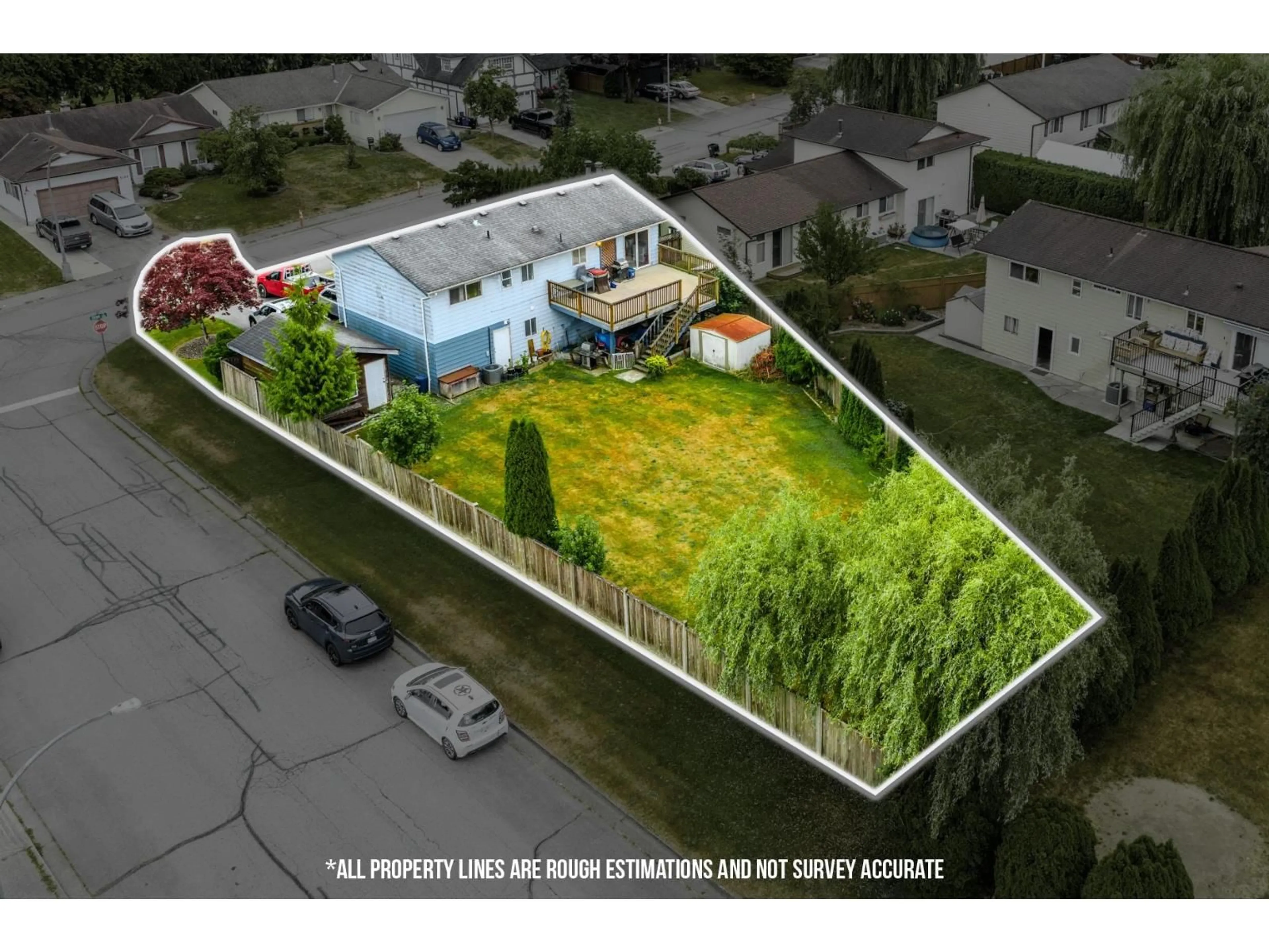A pic from outside/outdoor area/front of a property/back of a property/a pic from drone, street for 5149 209A, Langley British Columbia V3A7M6