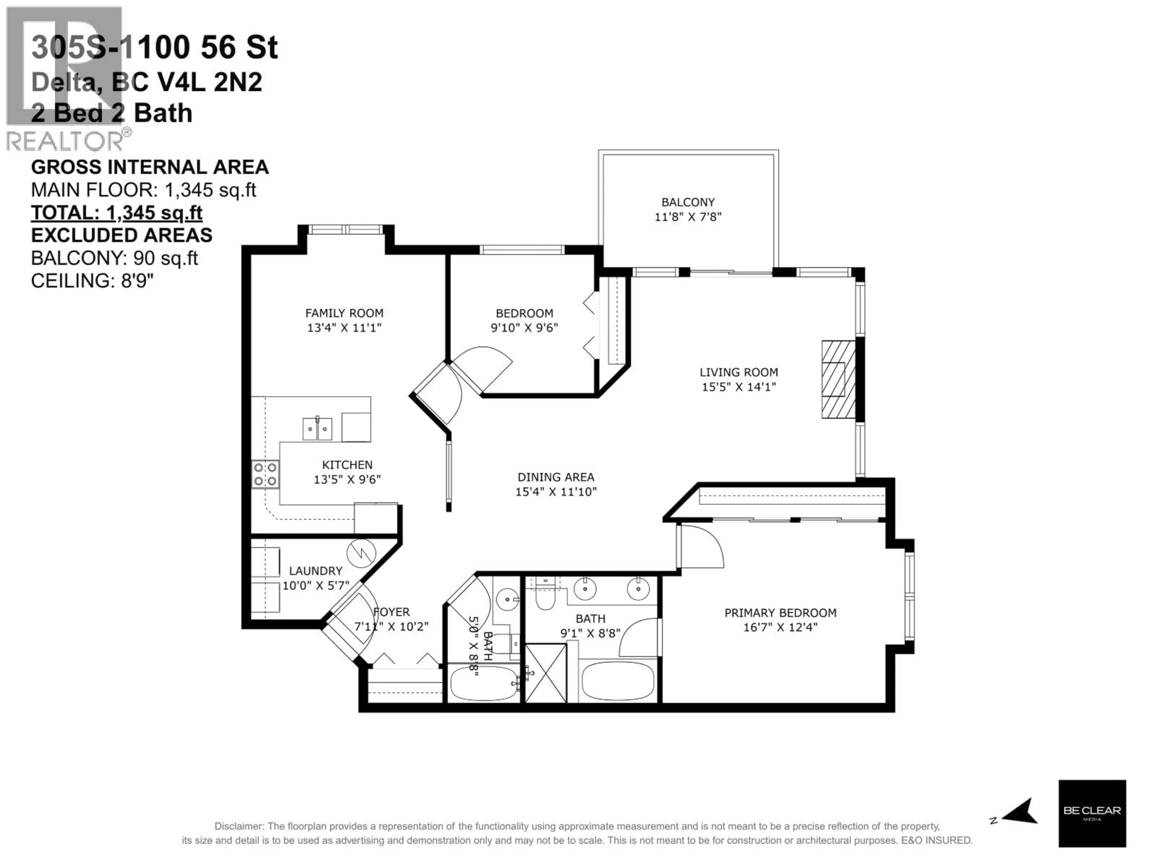 Floor plan for 305S - 1100 56 STREET, Delta British Columbia V4L2N2